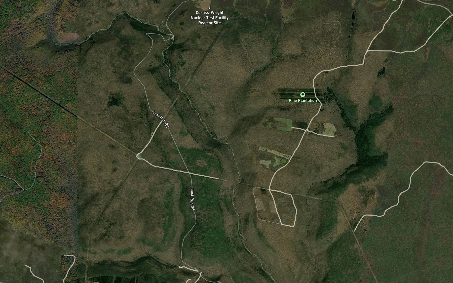 Satellite map of the Panther Run