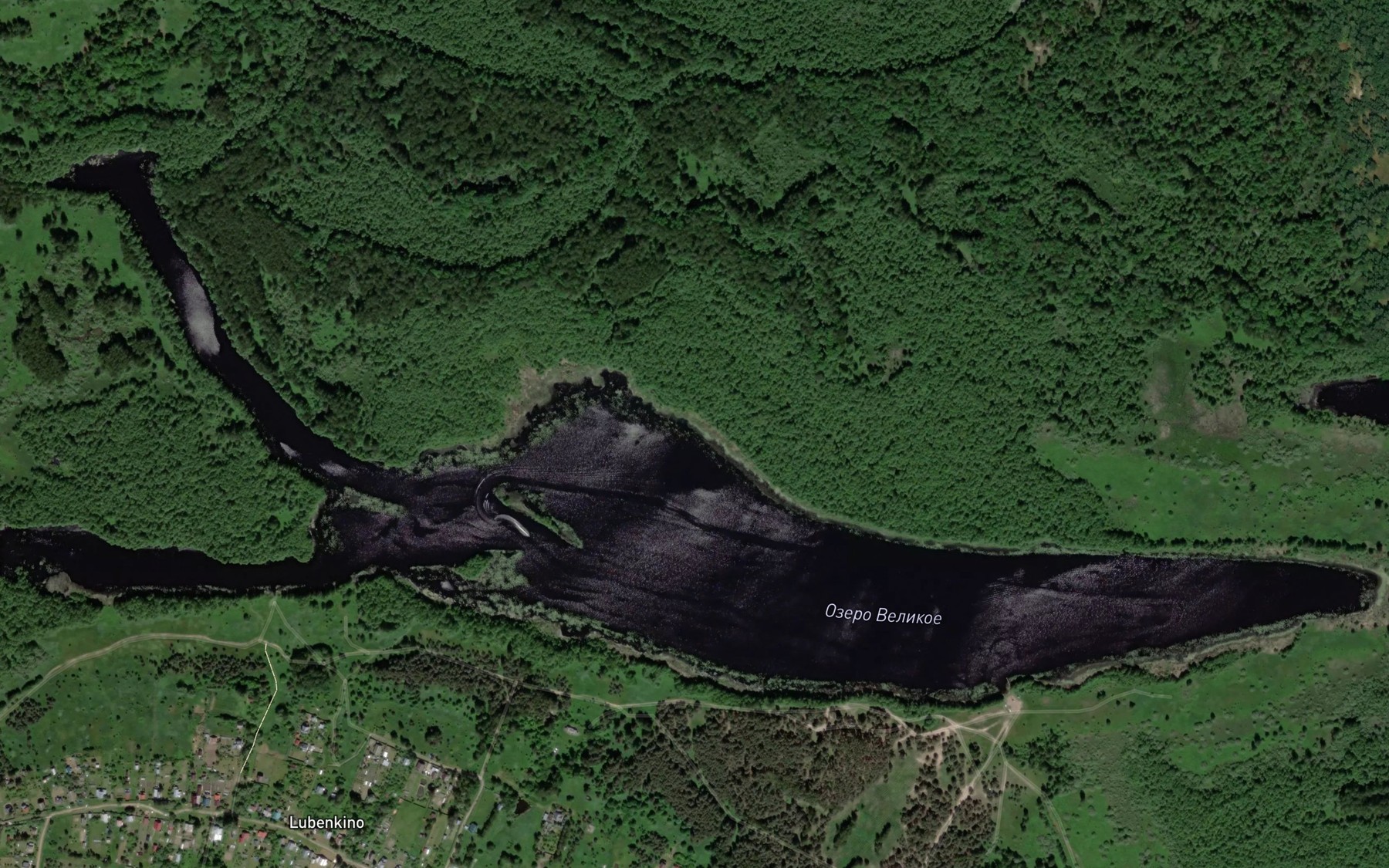 Satellite map of the Ozero Velikoye
