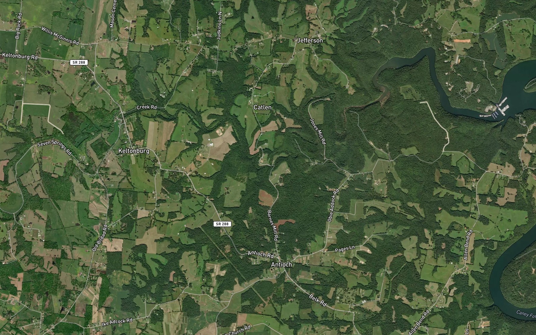 Satellite map of the Turkey Branch