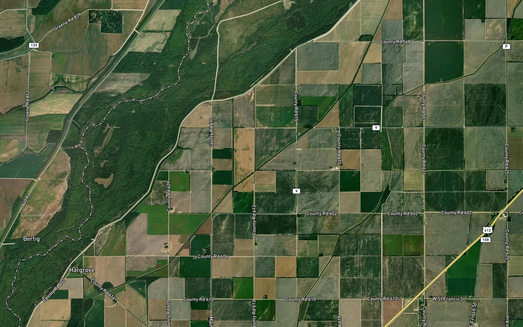 Satellite map of the Red Devil Ditch