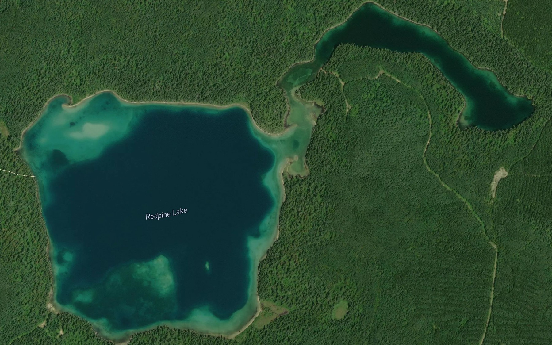 Satellite map of the Redpine Lake