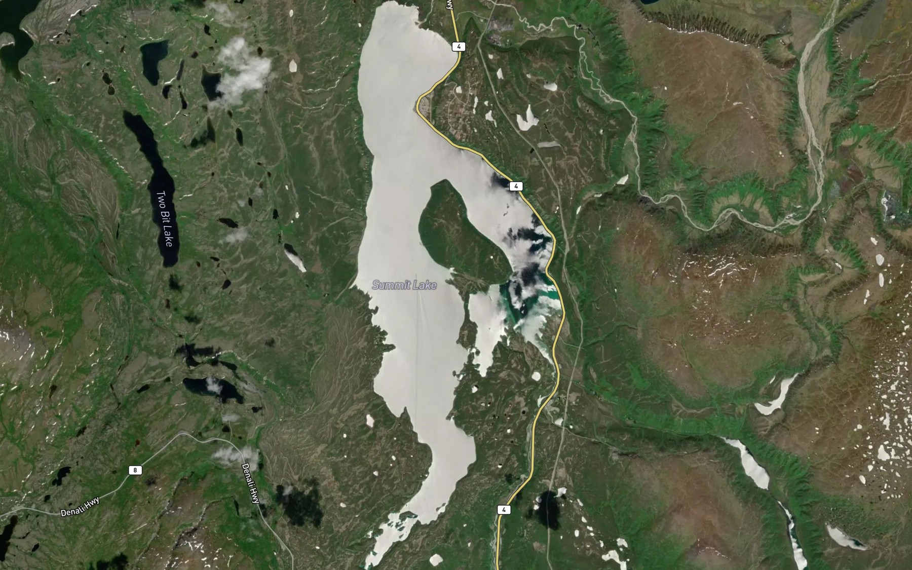 Satellite map of the Summit Lake