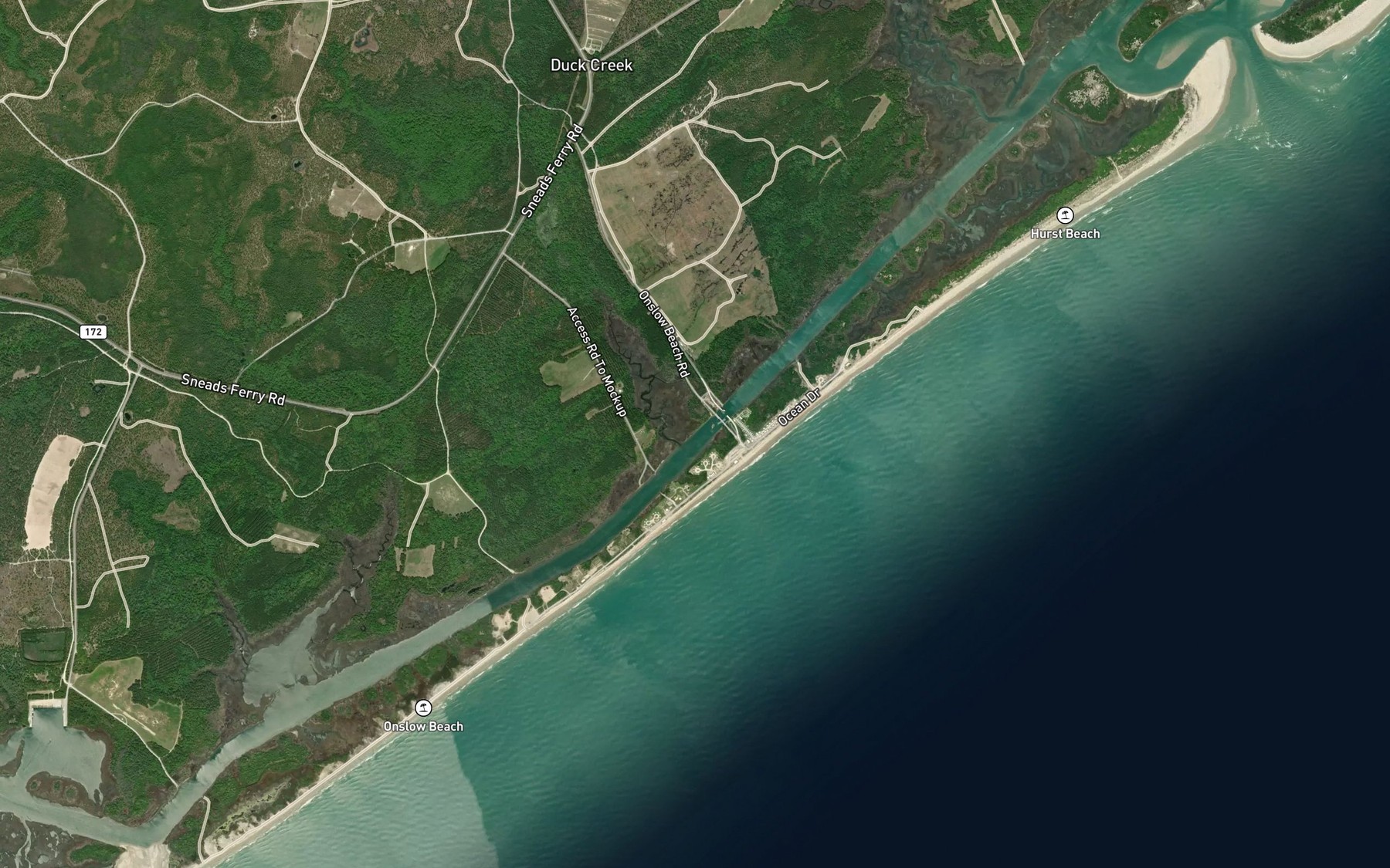 Satellite map of the Gillets Creek