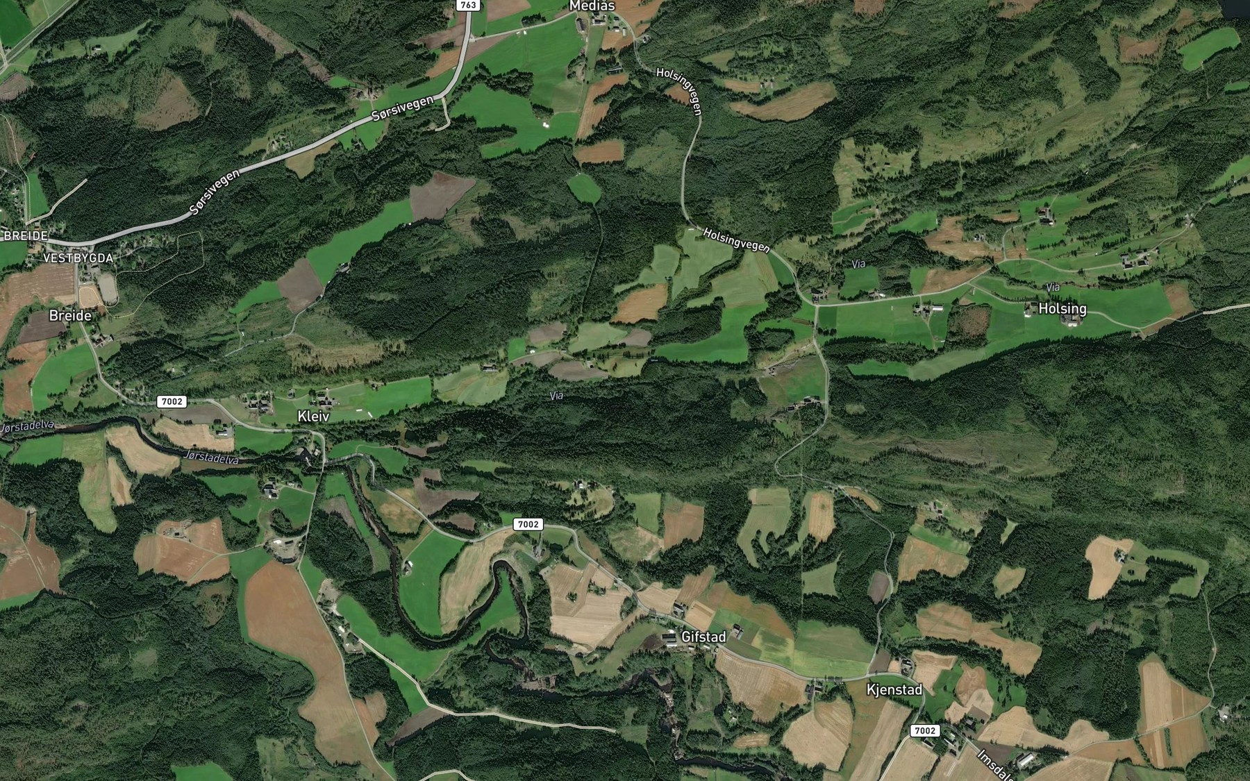 Satellite map of the Kristofferfossen