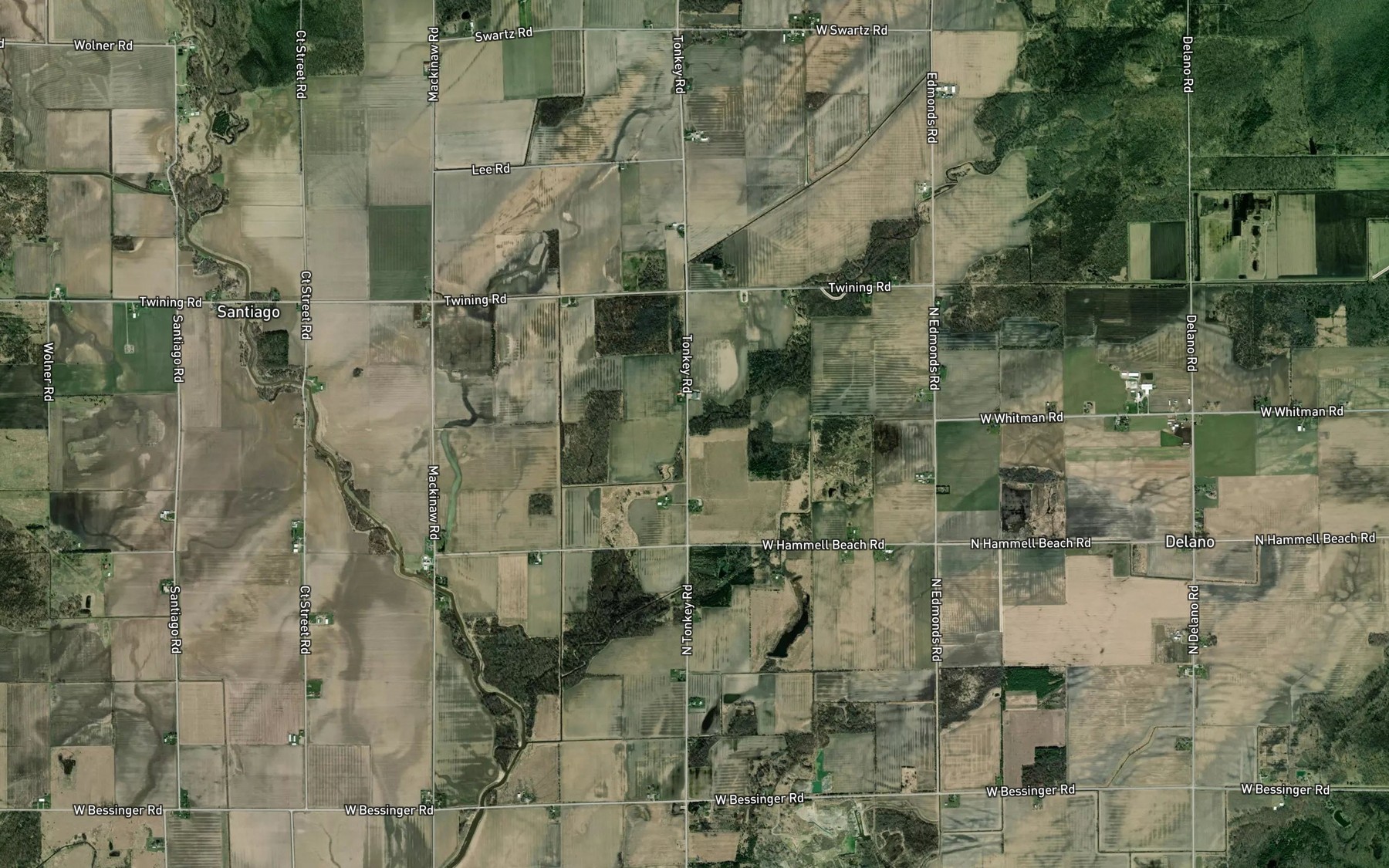 Satellite map of the Laundrie Drain