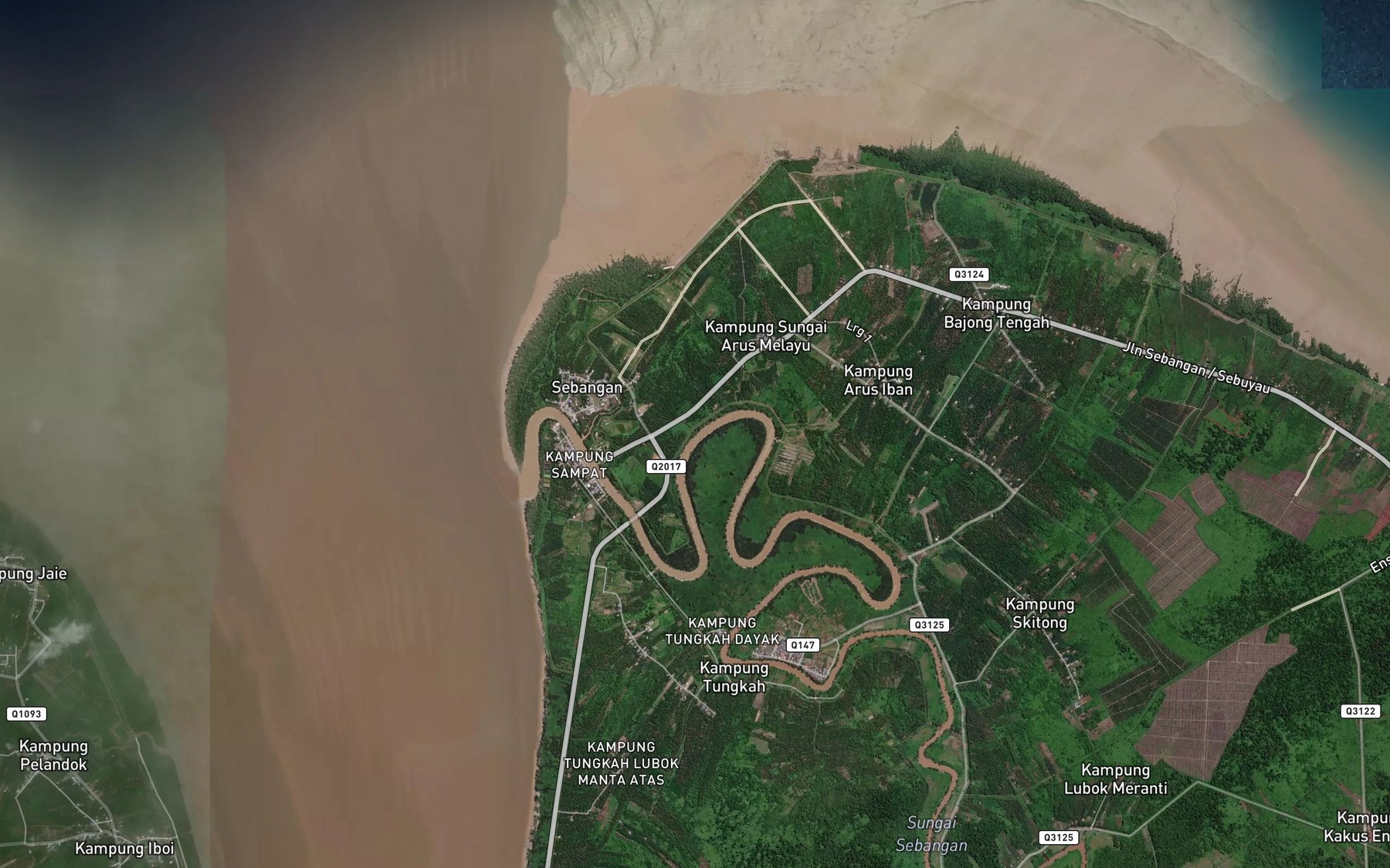 Satellite map of the Sungai Kembuau