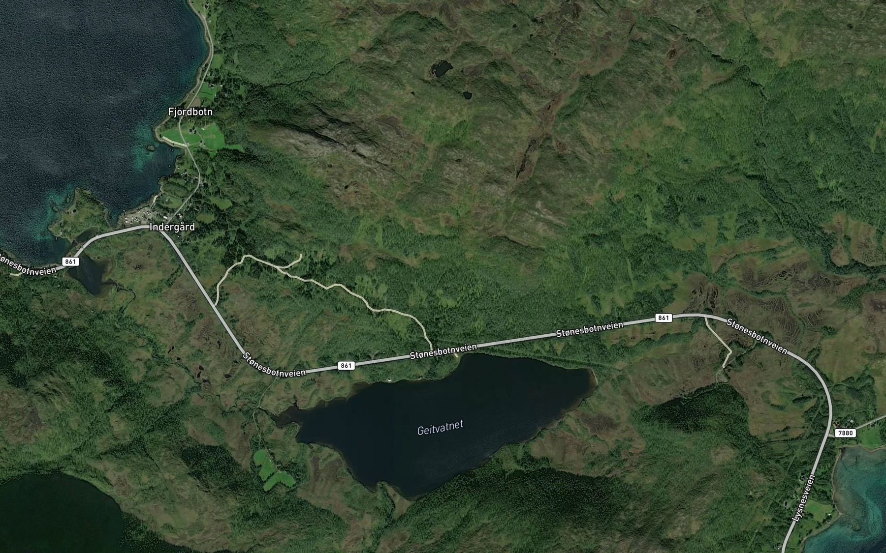 Satellite map of the Karioelva