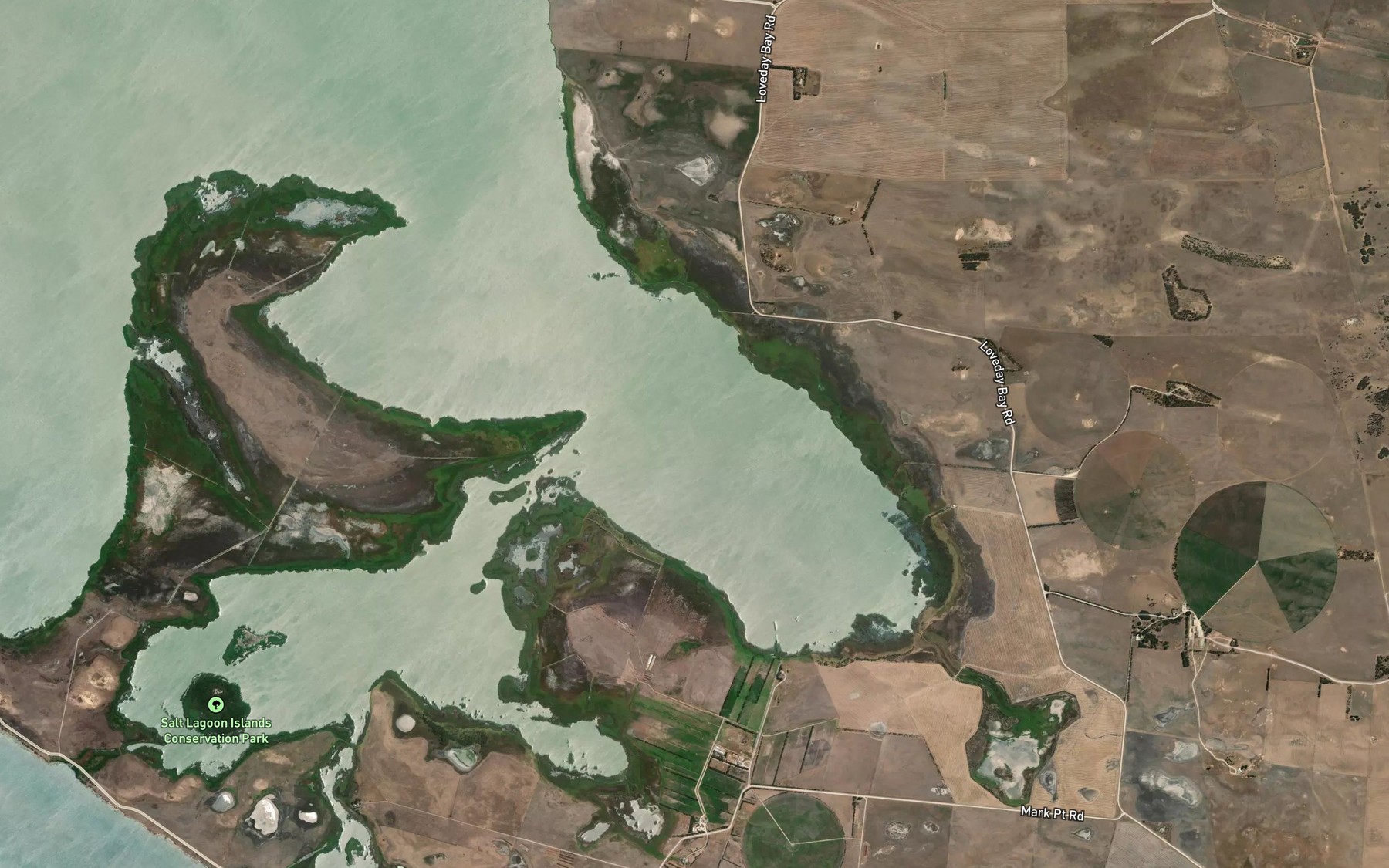Satellite map of the Loveday Bay