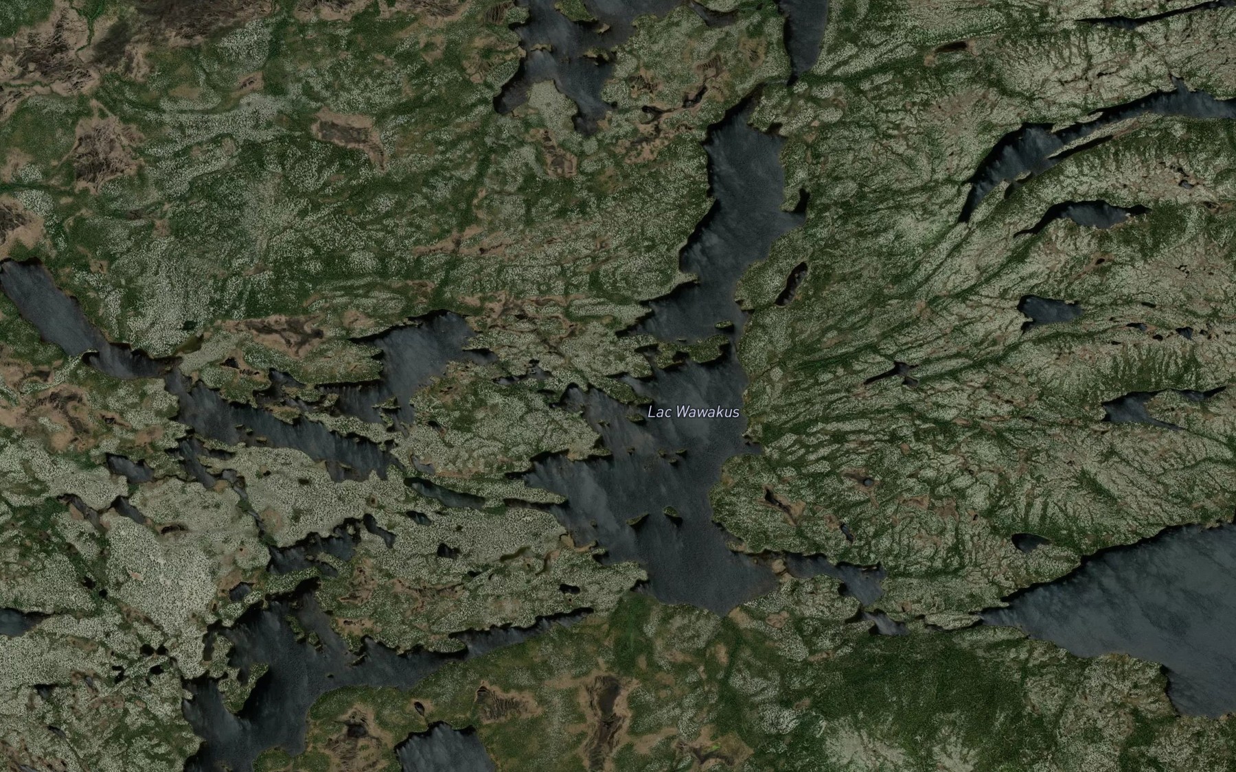Satellite map of the Lac Wawakus