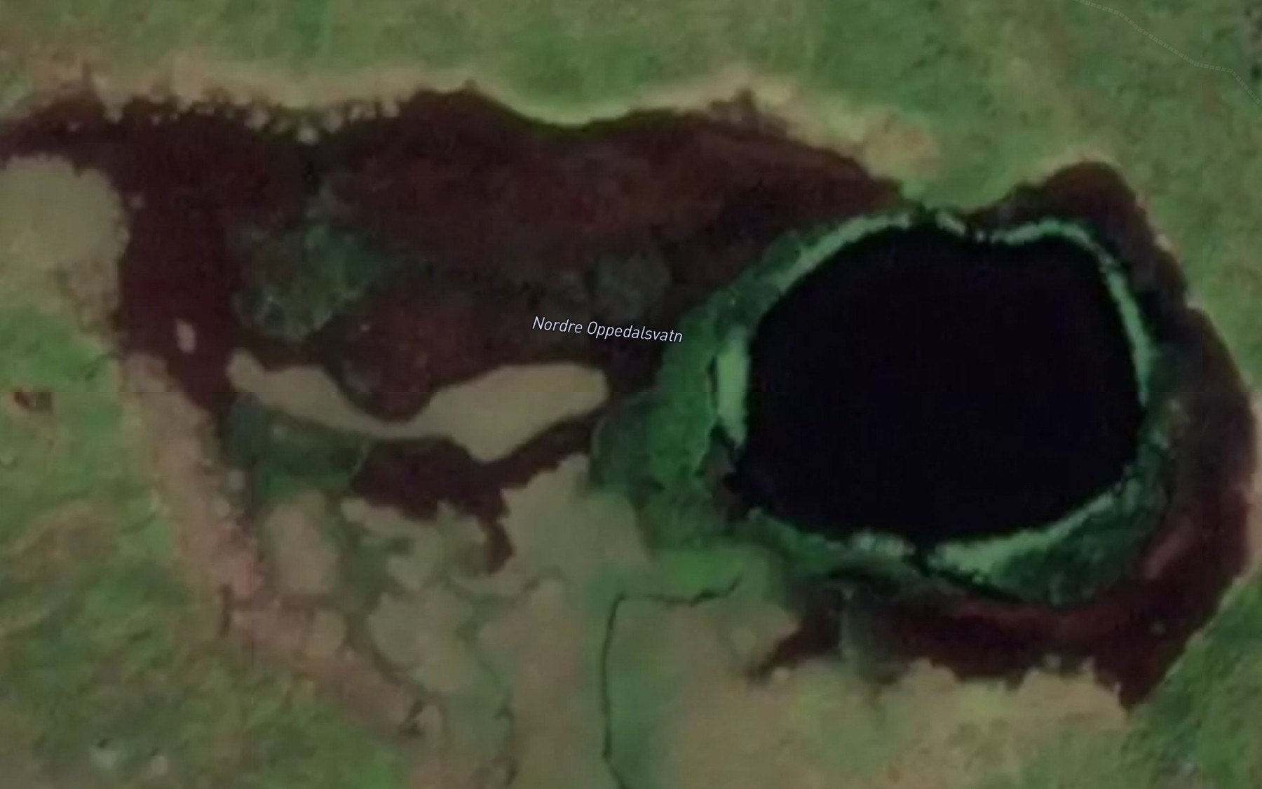 Satellite map of the Nordre Oppedalsvatn