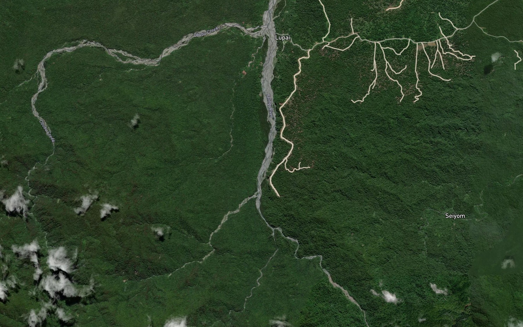 Satellite map of the Mau Creek