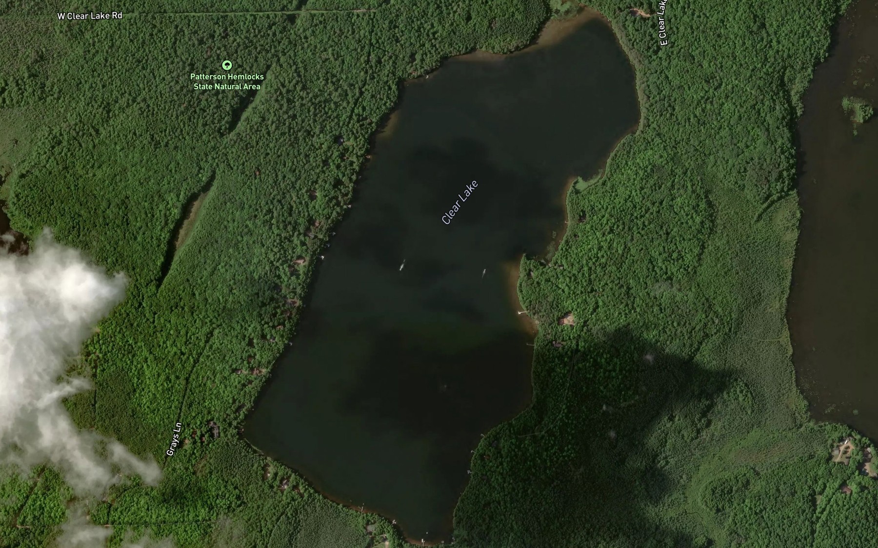 Satellite map of the Clear Lake
