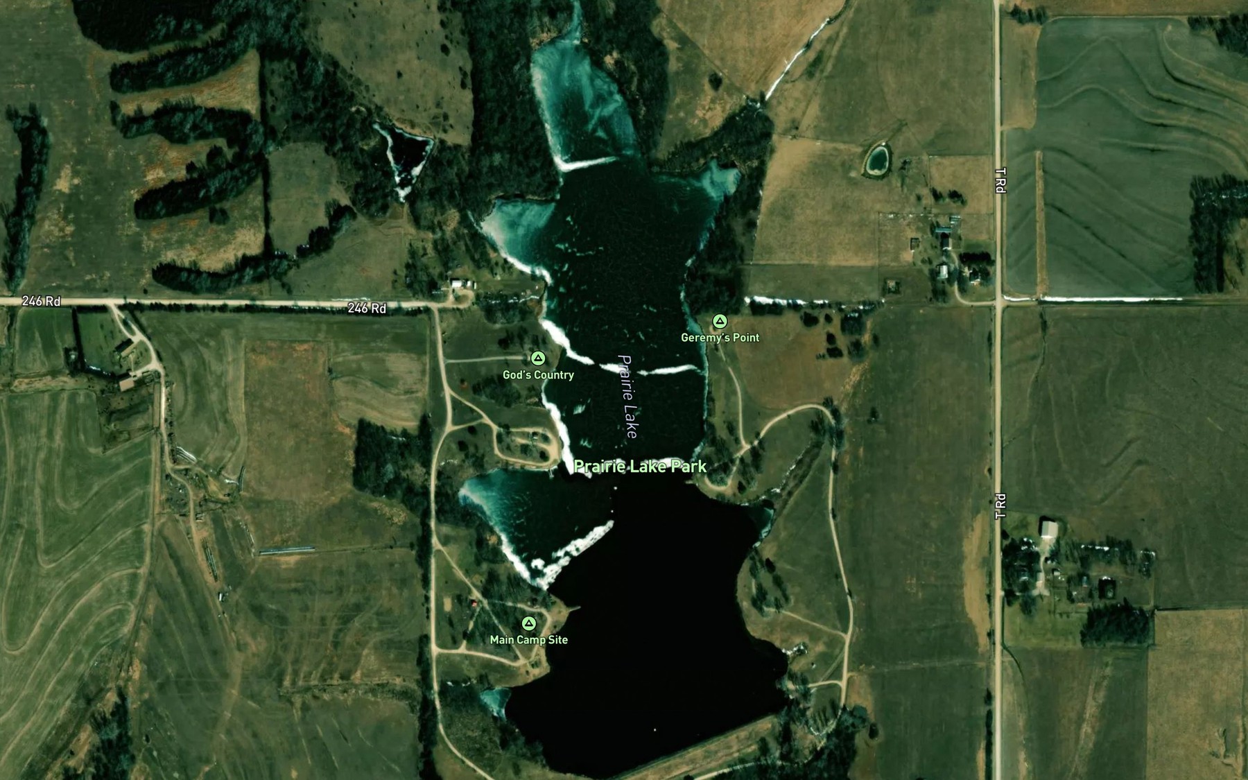 Satellite map of the Prairie Lake