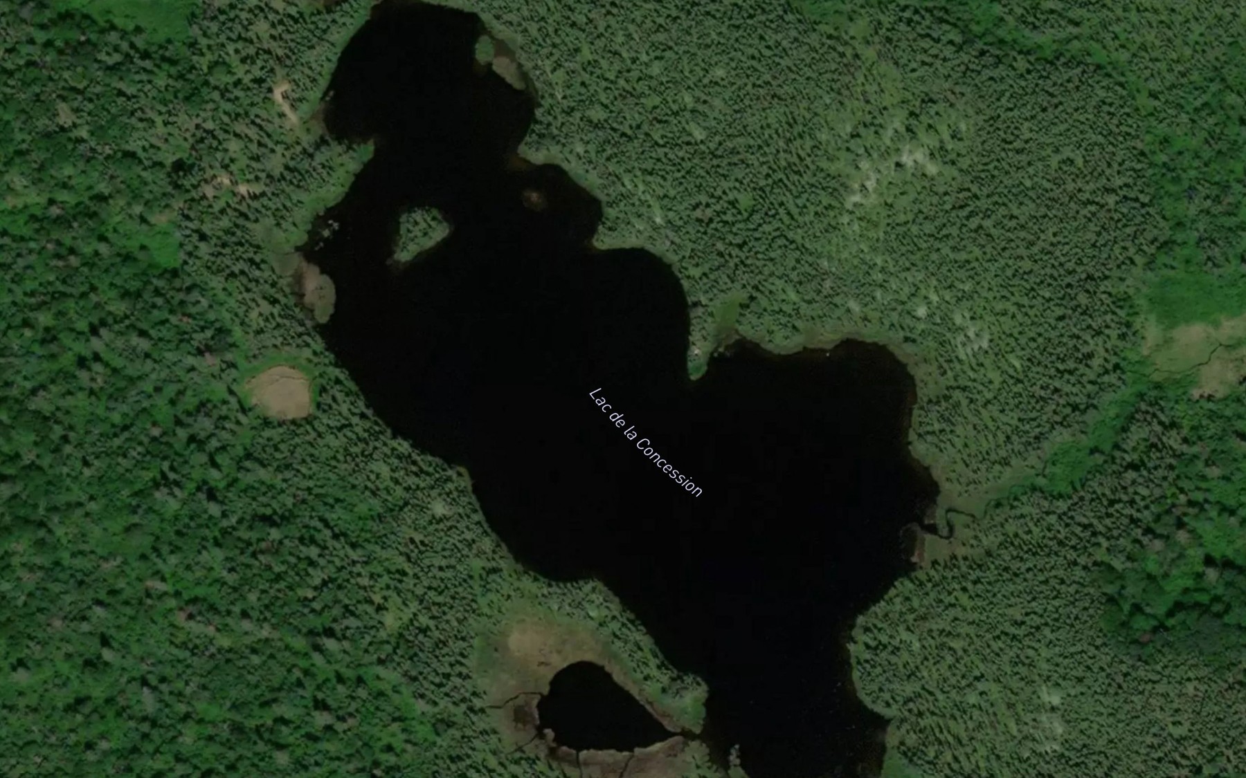 Satellite map of the Lac de la Concession