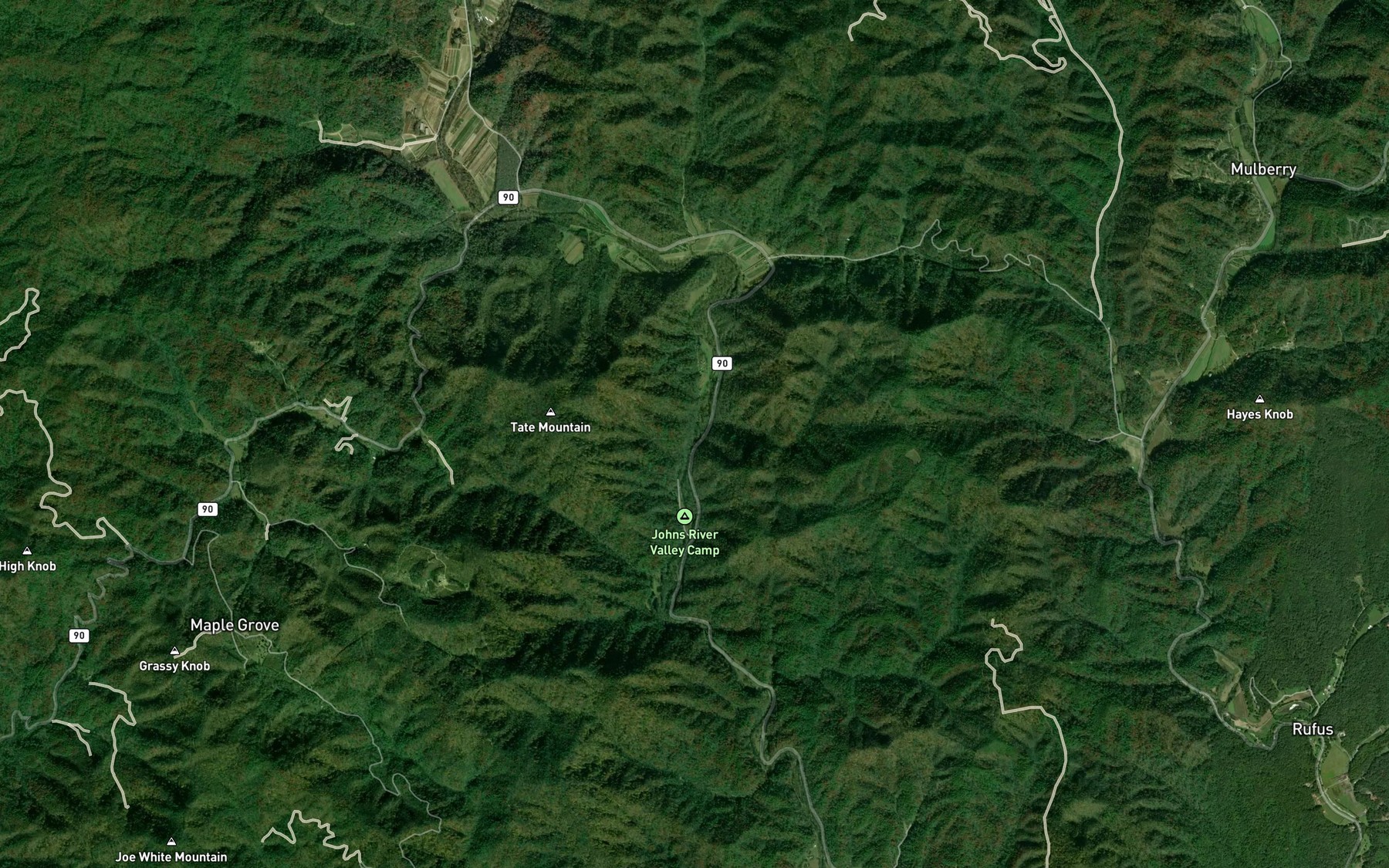 Satellite map of the Burnfield Branch