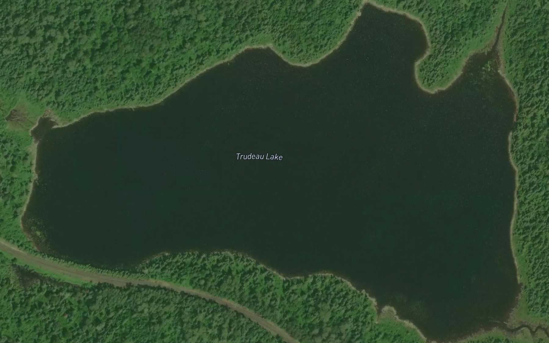 Satellite map of the Trudeau Lake