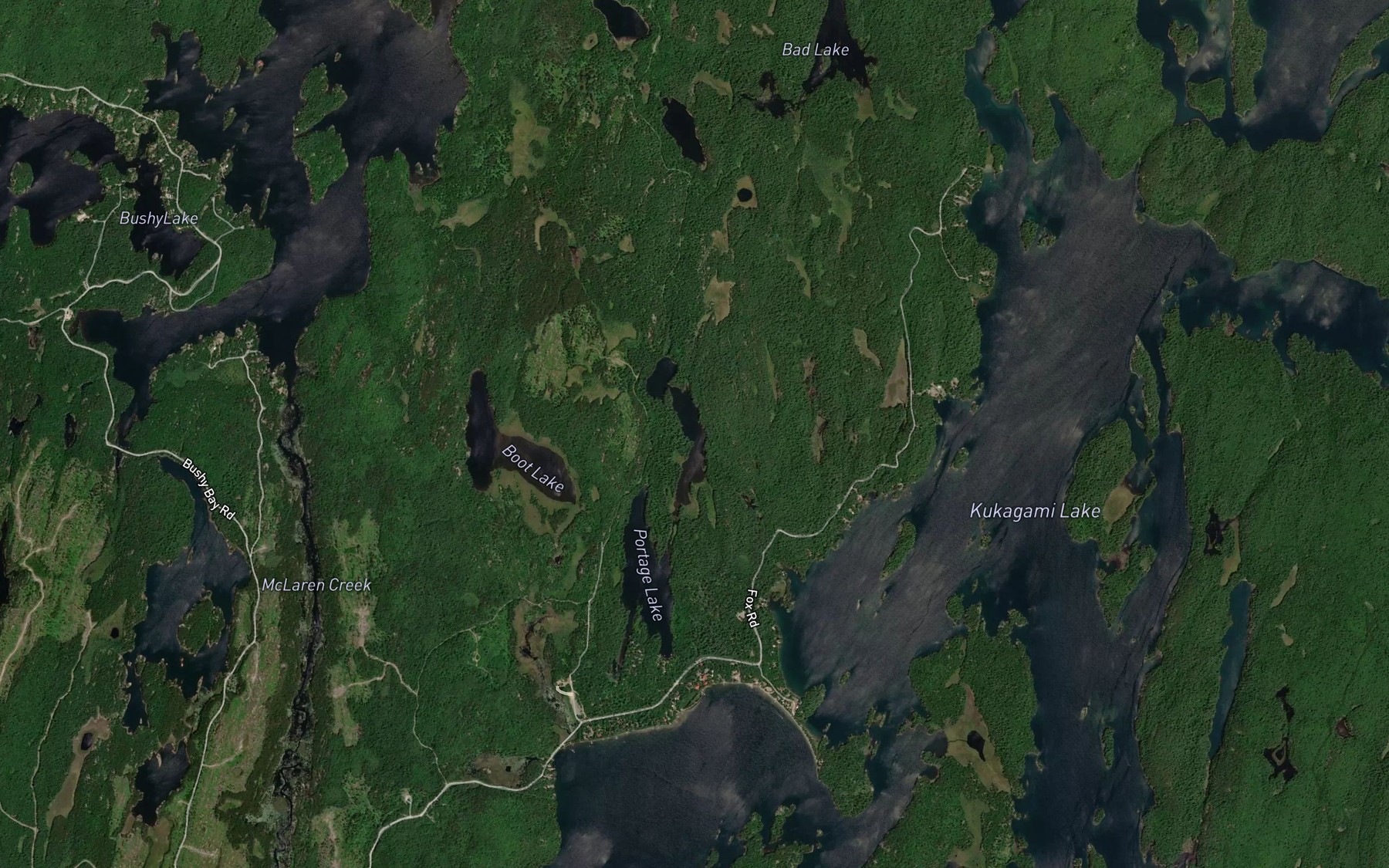Satellite map of the Rat Lake