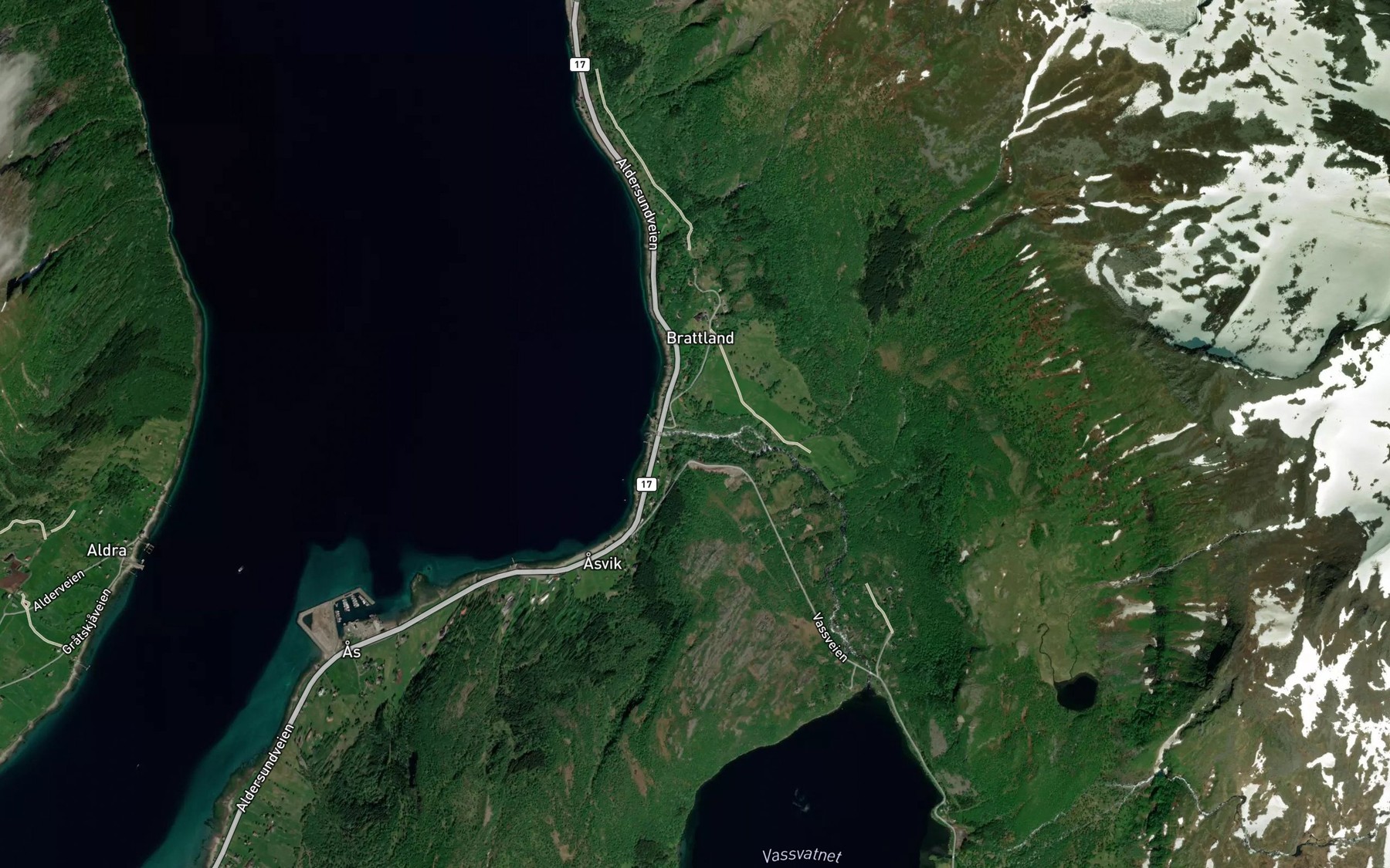 Satellite map of the Kjerringaga