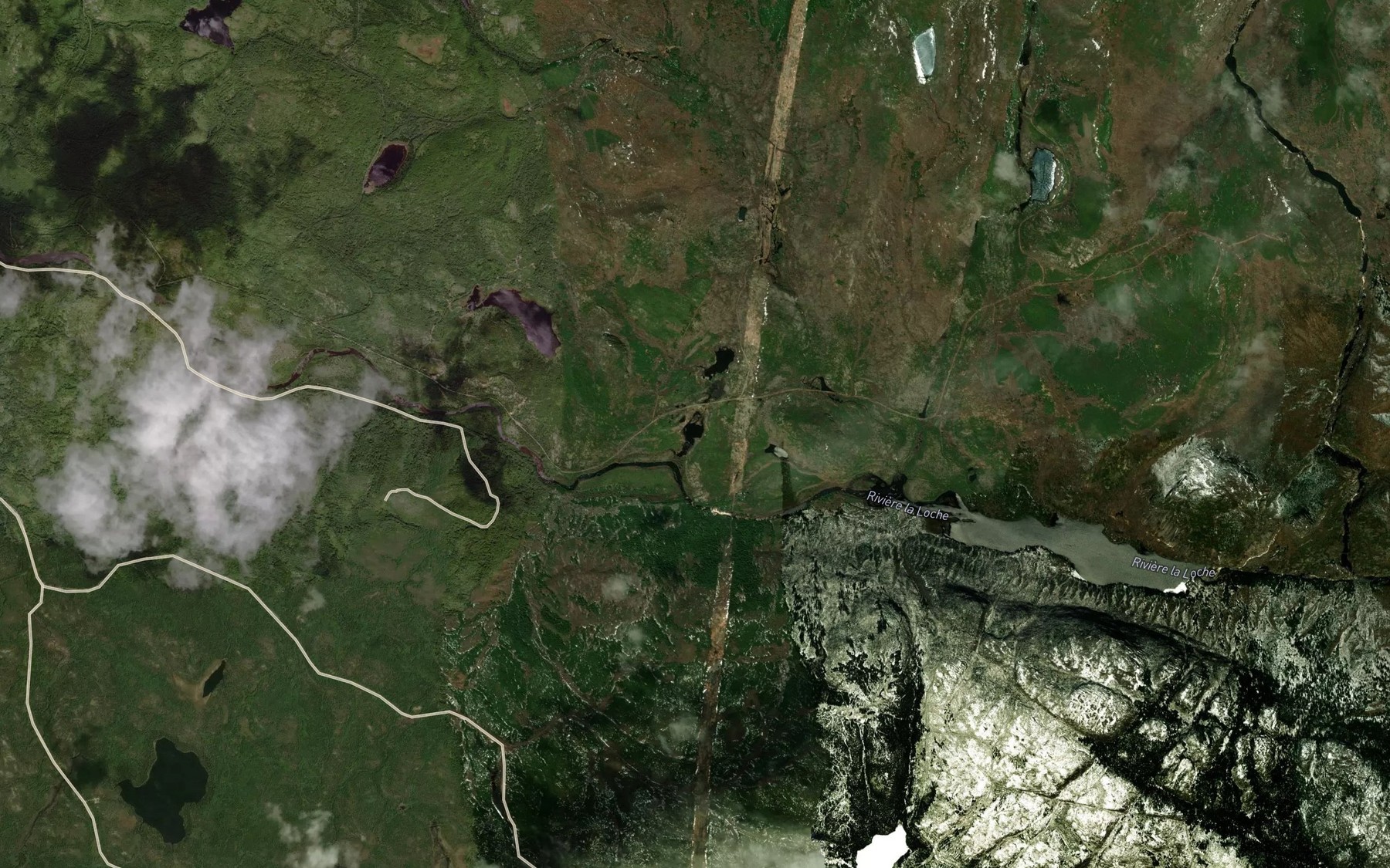 Satellite map of the Lac aux Bleuets