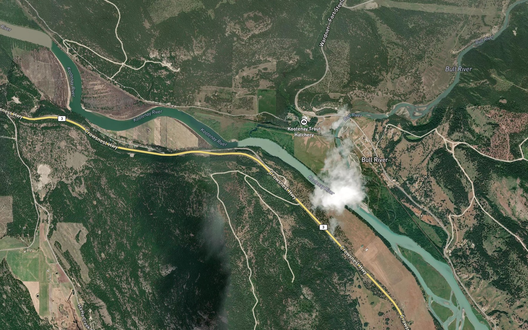 Satellite map of the Norbury Creek