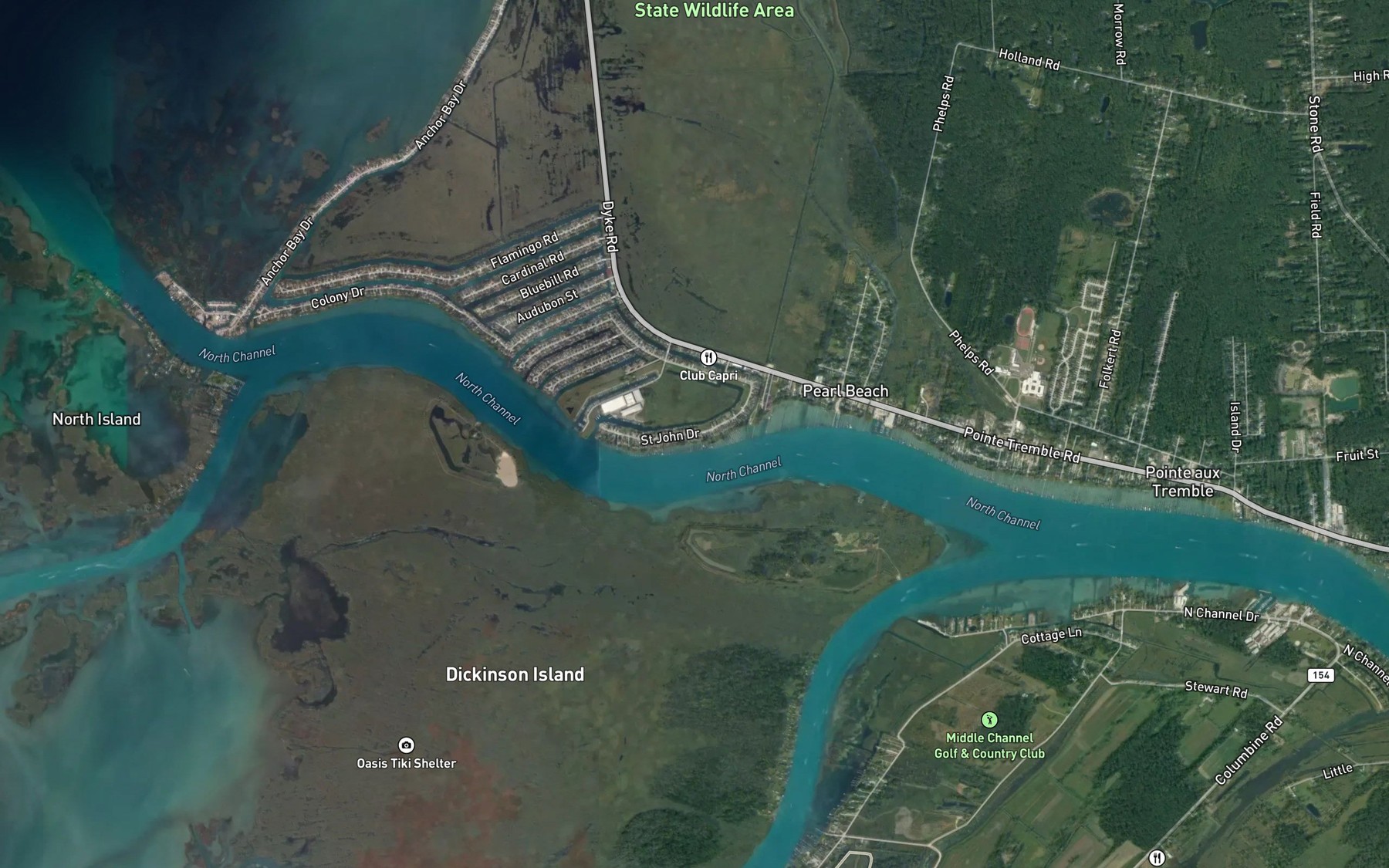 Satellite map of the Saint John Drain