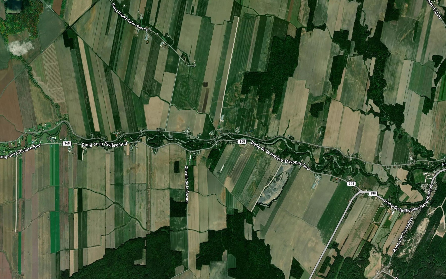 Satellite map of the Ruisseau Bibeau