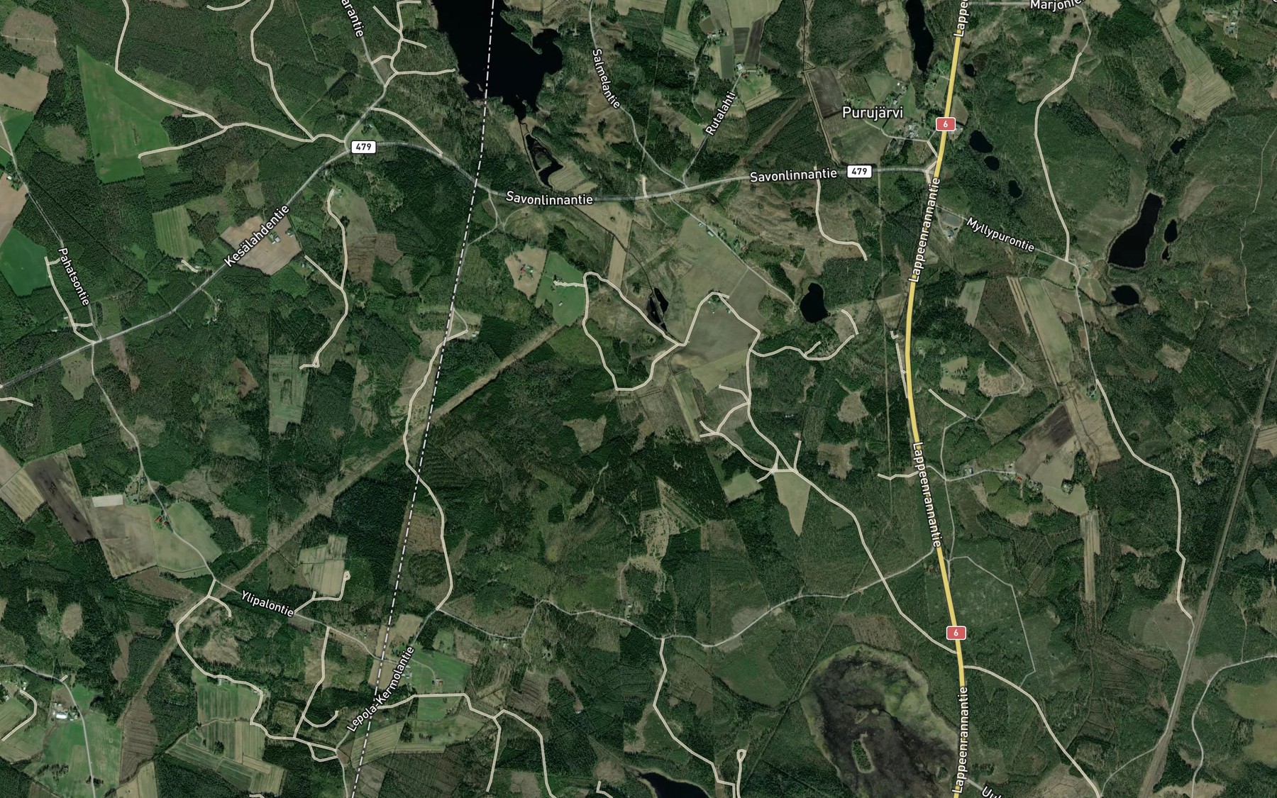 Satellite map of the Kuolemalamminjoki