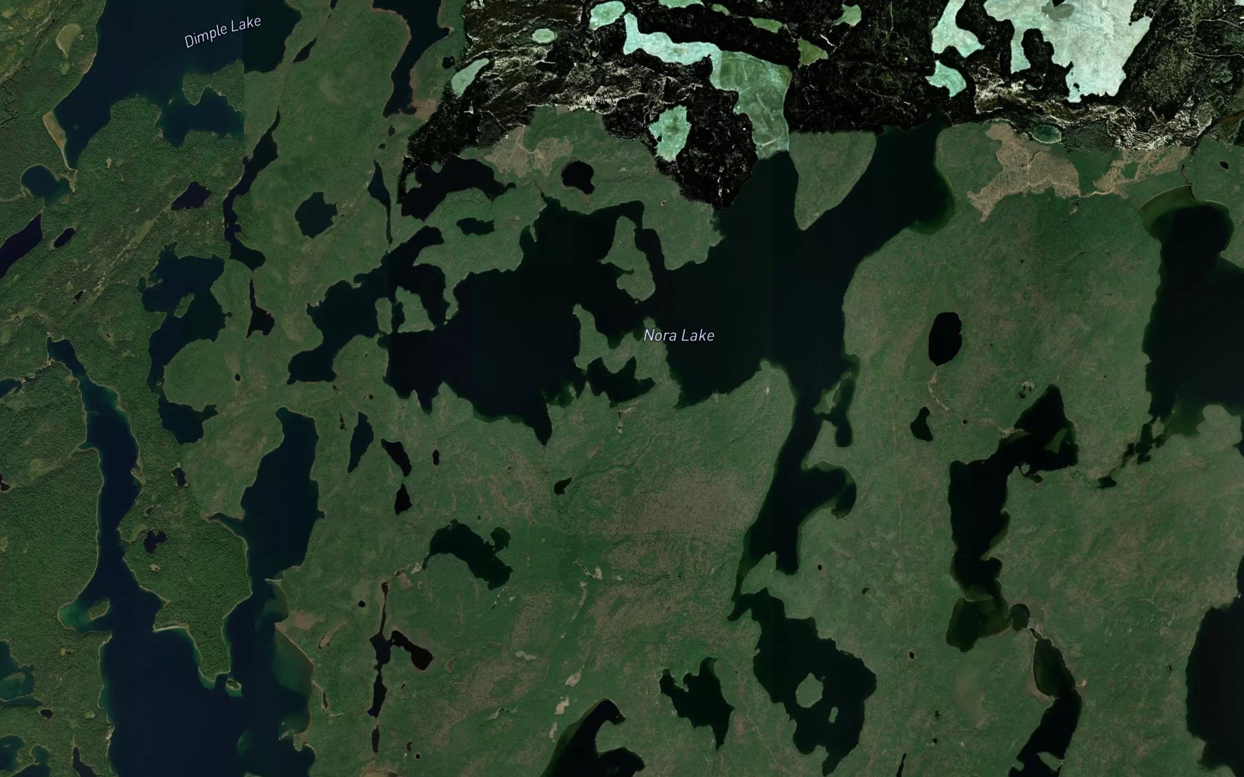 Satellite map of the Nora Lake
