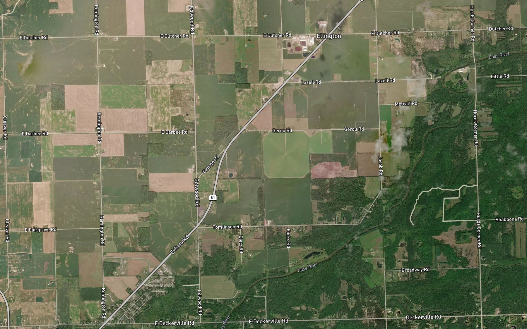 Satellite map of the Frost Drain