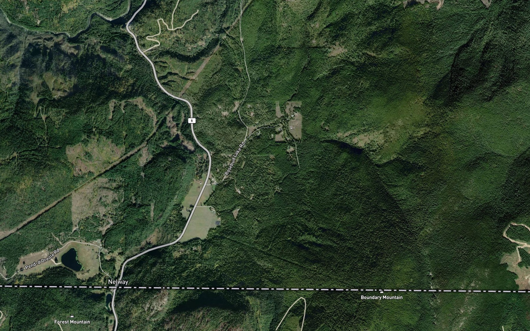 Satellite map of the Billy Creek