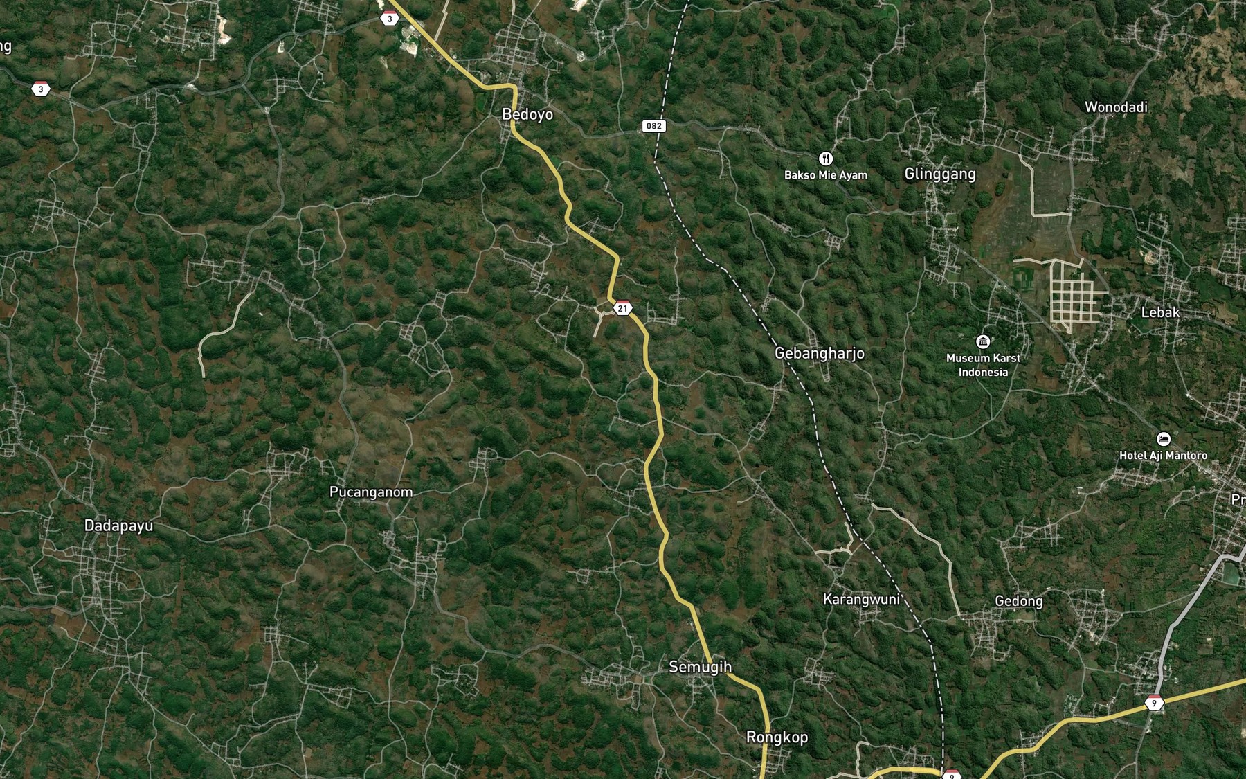 Satellite map of the Telaga Ngroyo