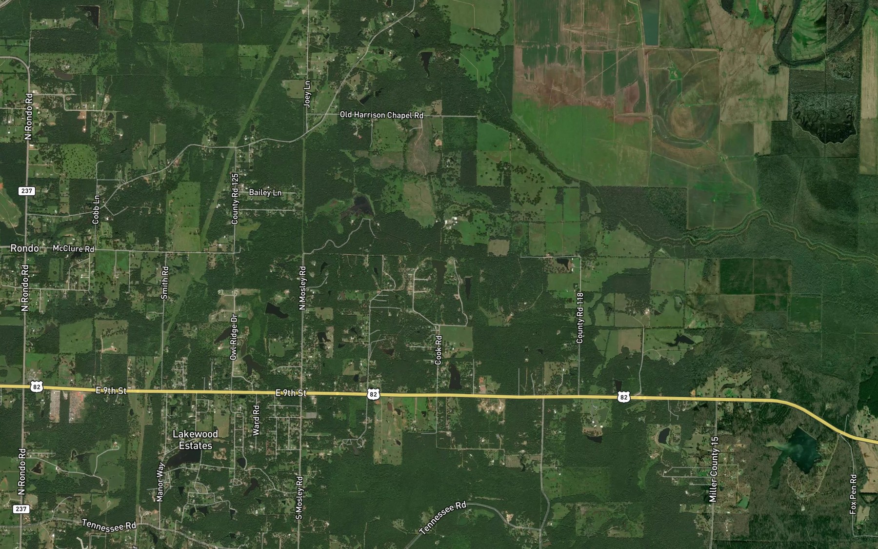 Satellite map of the Gill Lake