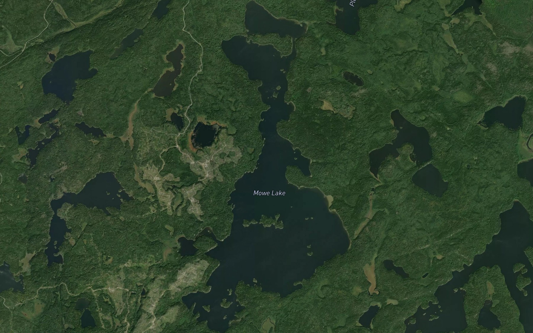 Satellite map of the Mowe Lake