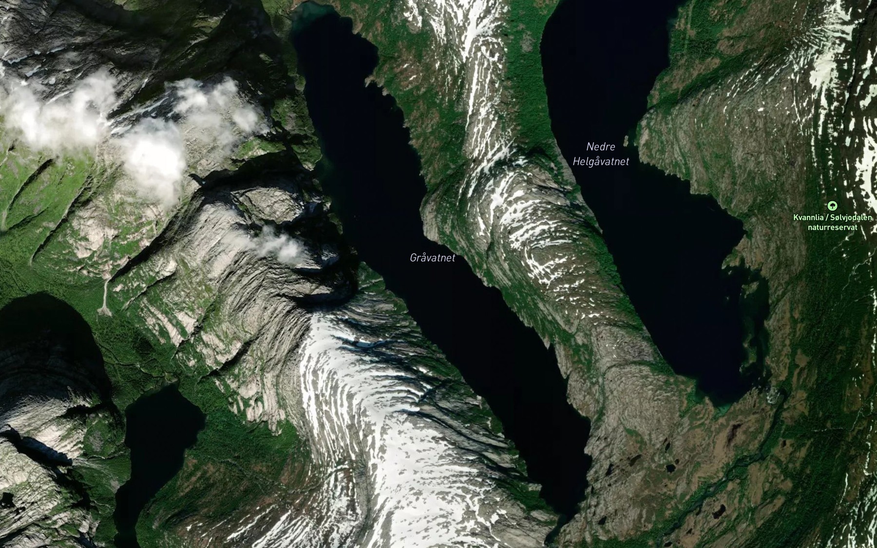 Satellite map of the Gravatnet