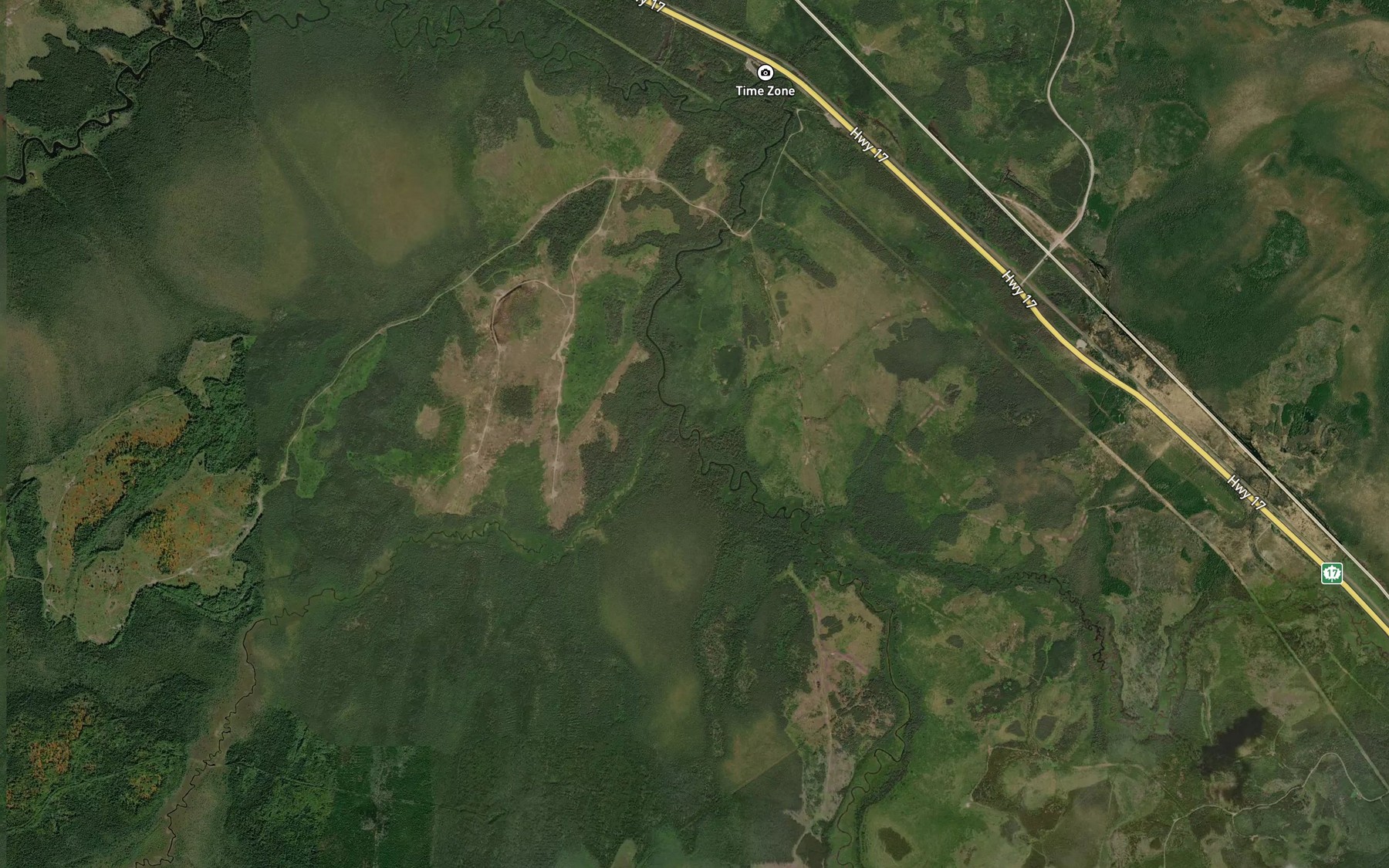 Satellite map of the Dexter Creek