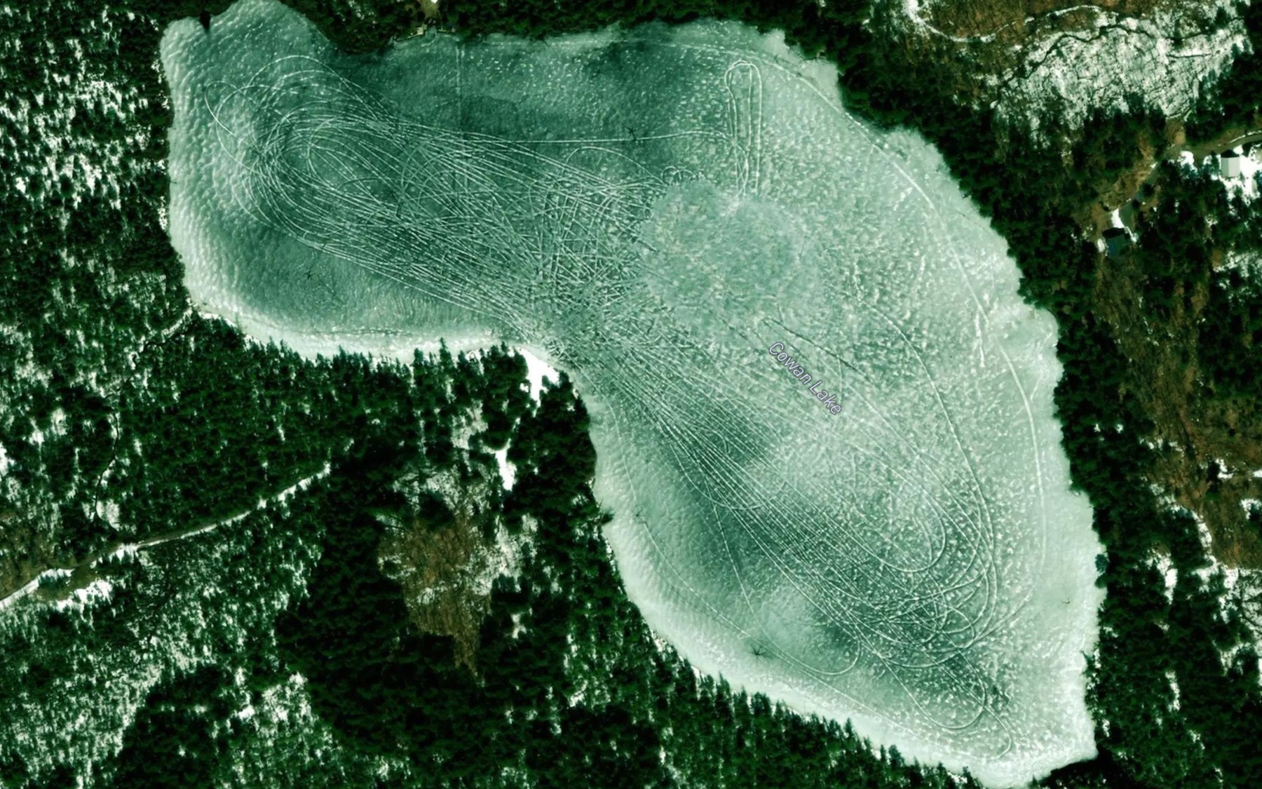 Satellite map of the Cowan Lake
