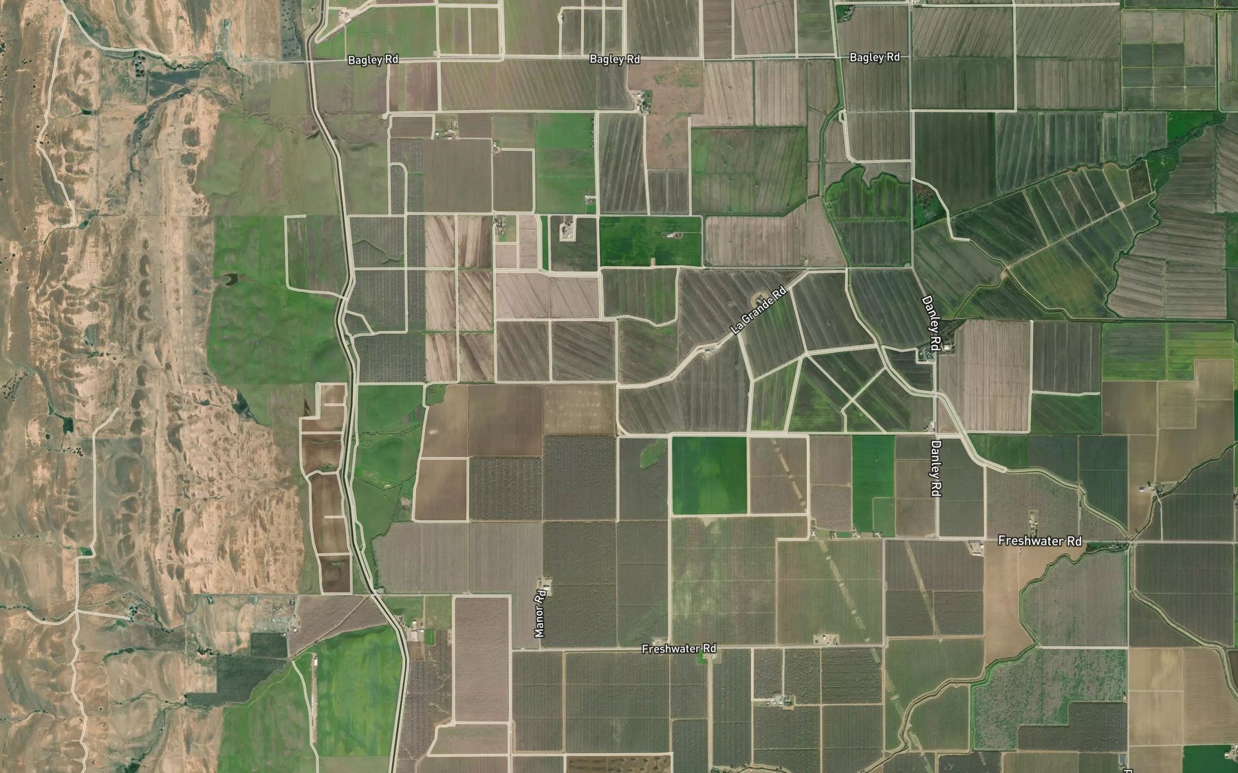 Satellite map of the Manor Slough
