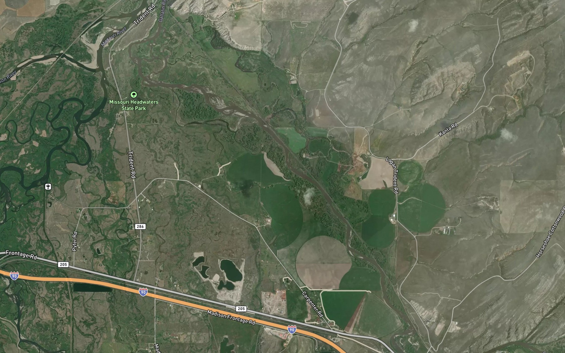 Satellite map of the Rey Creek