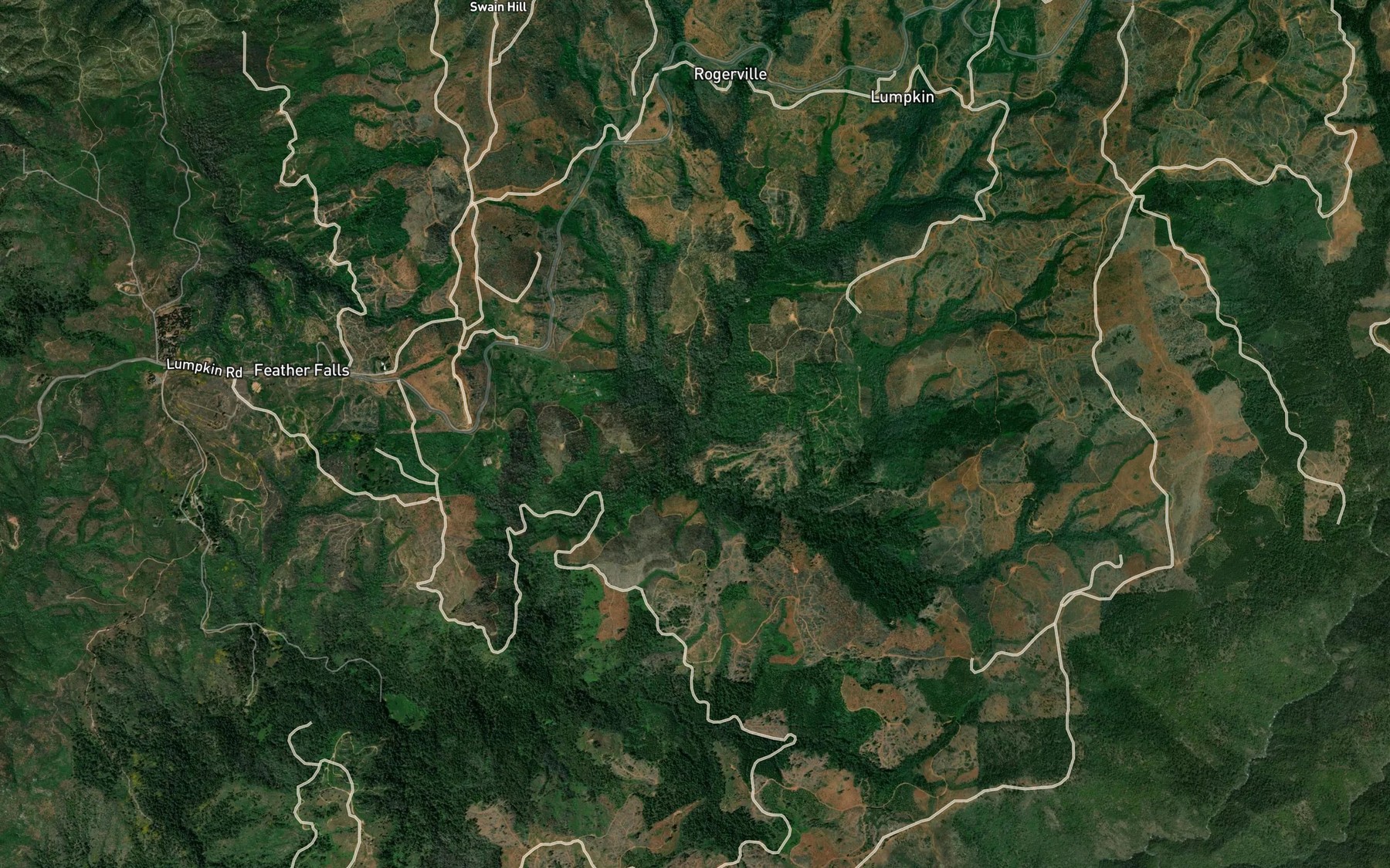 Satellite map of the Winters Creek