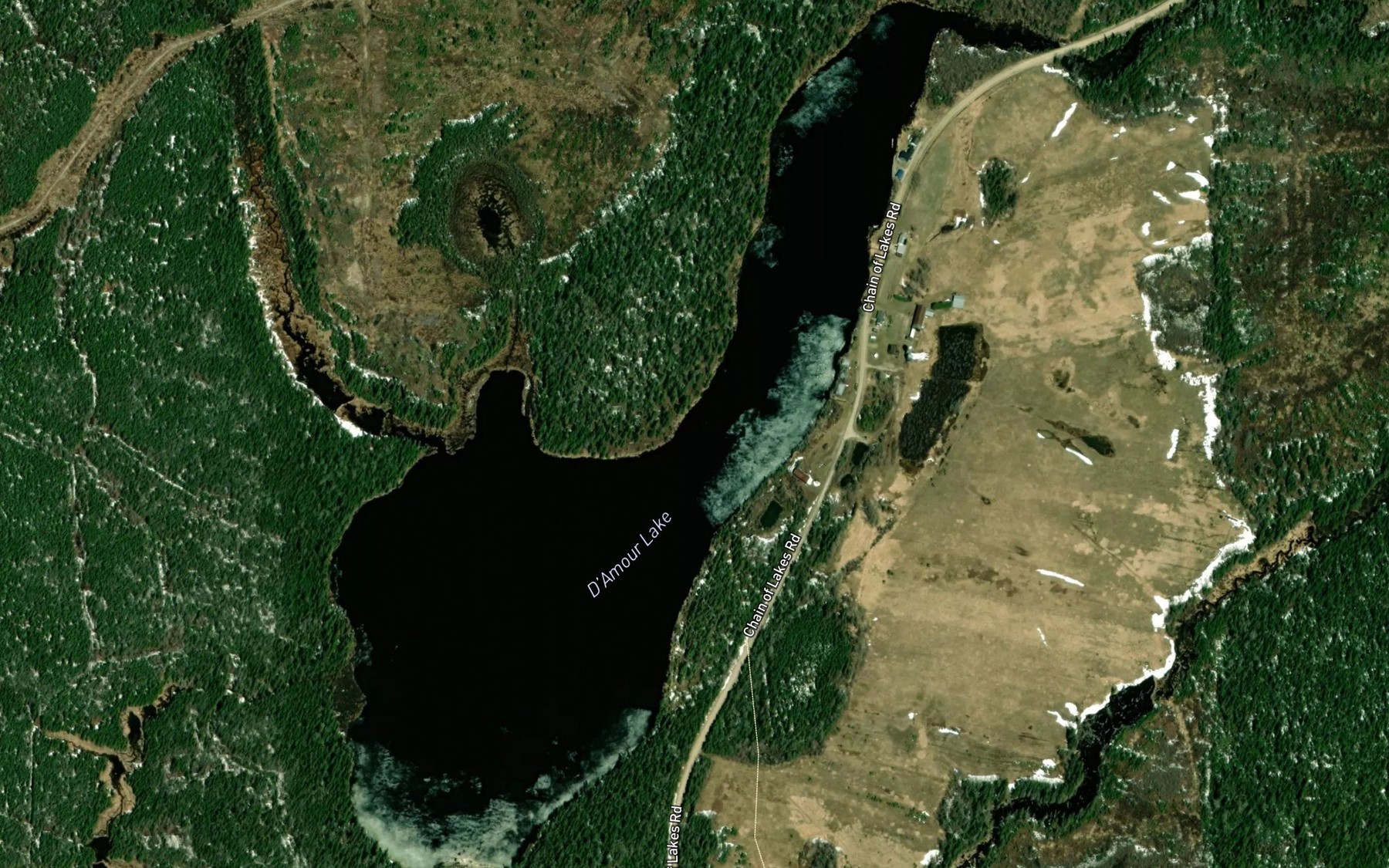 Satellite map of the D'Amour Lake