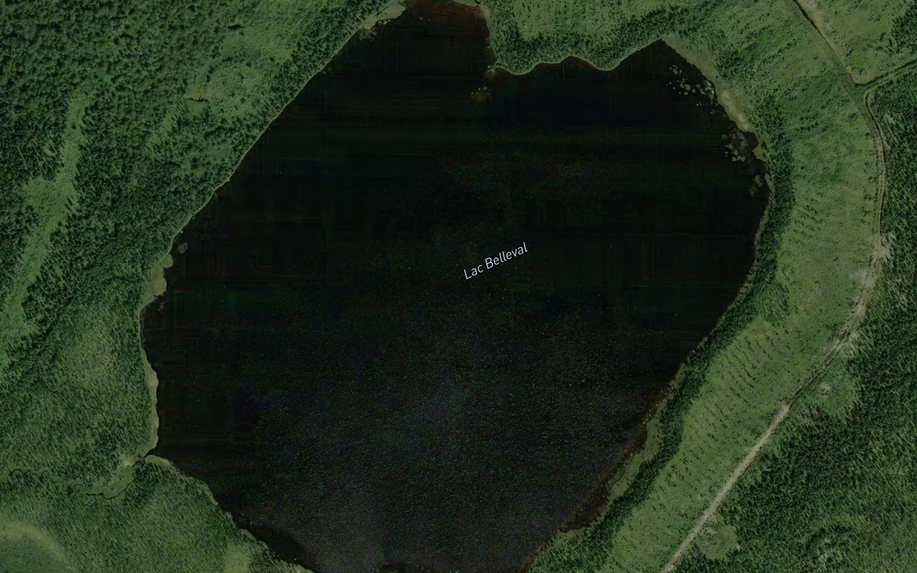 Satellite map of the Lac Belleval