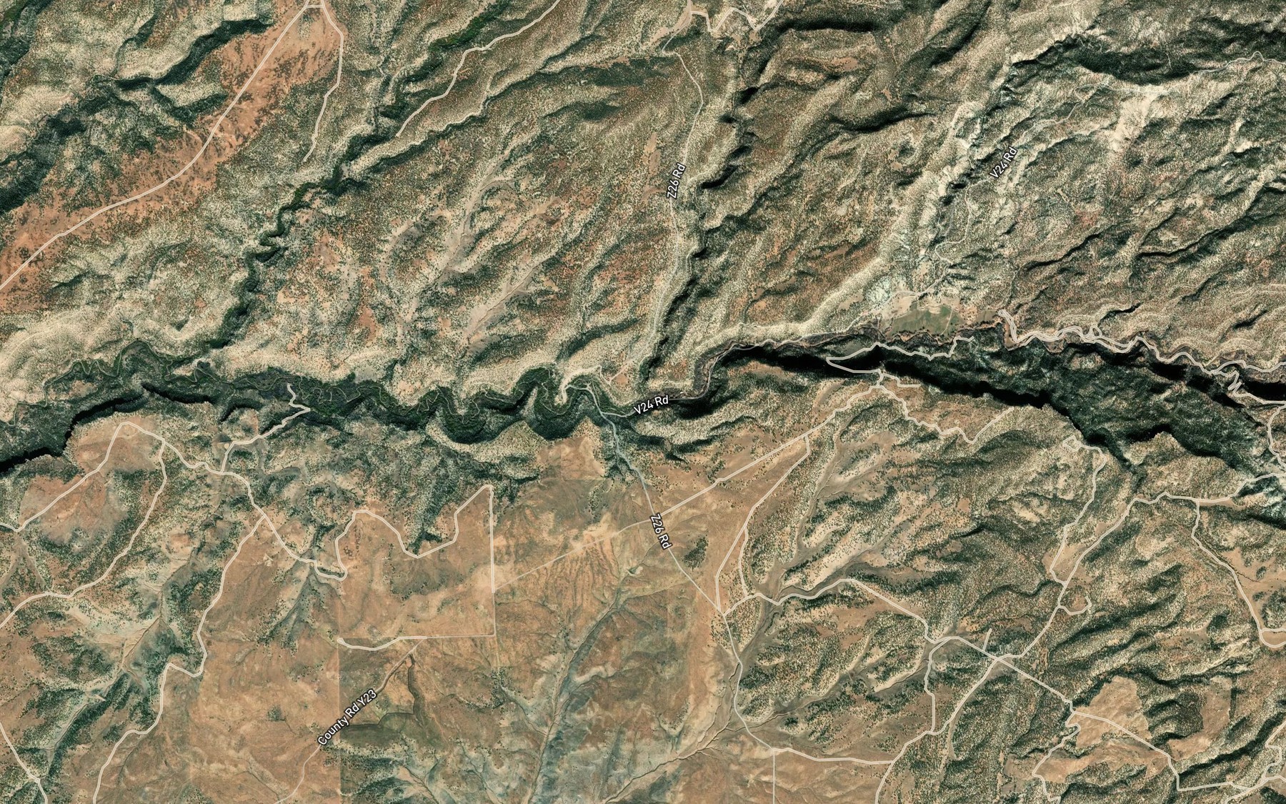 Satellite map of the Shavano Creek