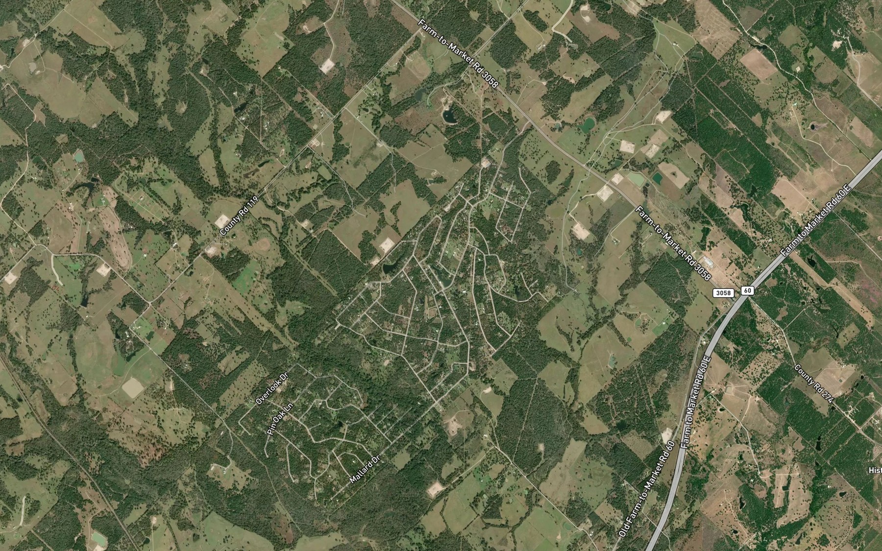Satellite map of the Mallard Lake