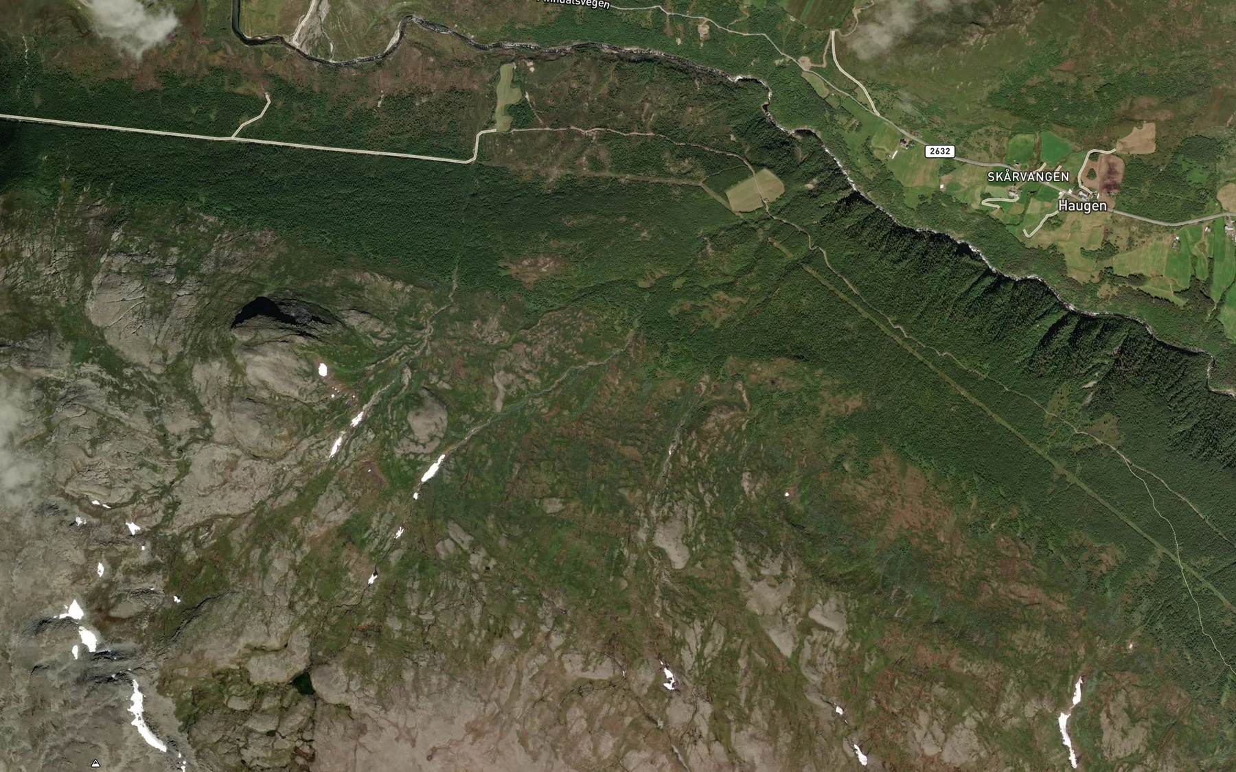 Satellite map of the Nordre Gronlibekken