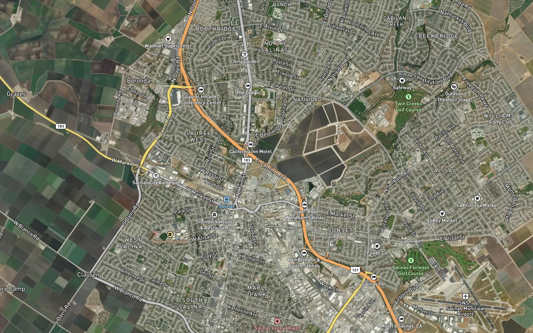 Satellite map of the Main Canal