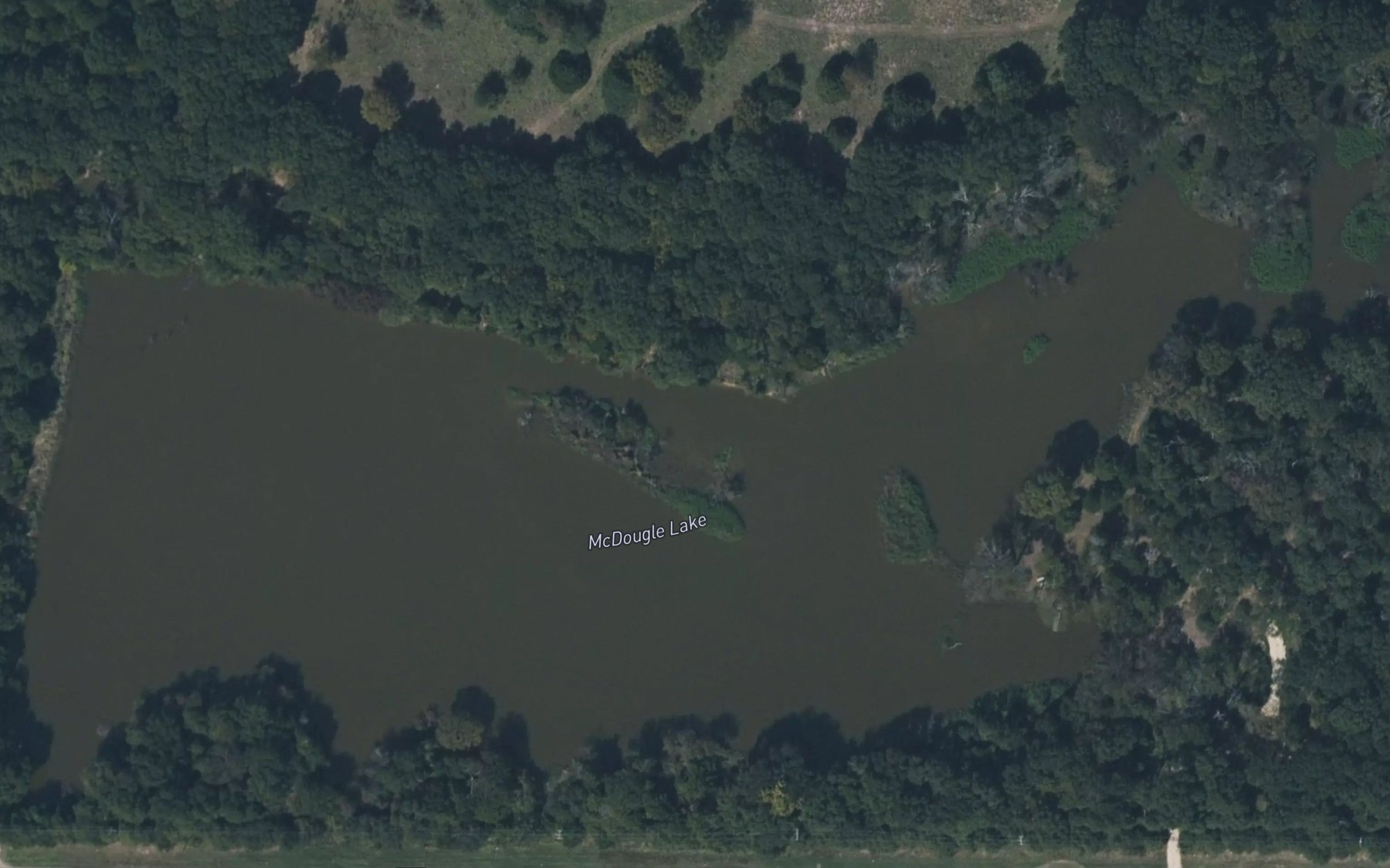 Satellite map of the McDougle Lake