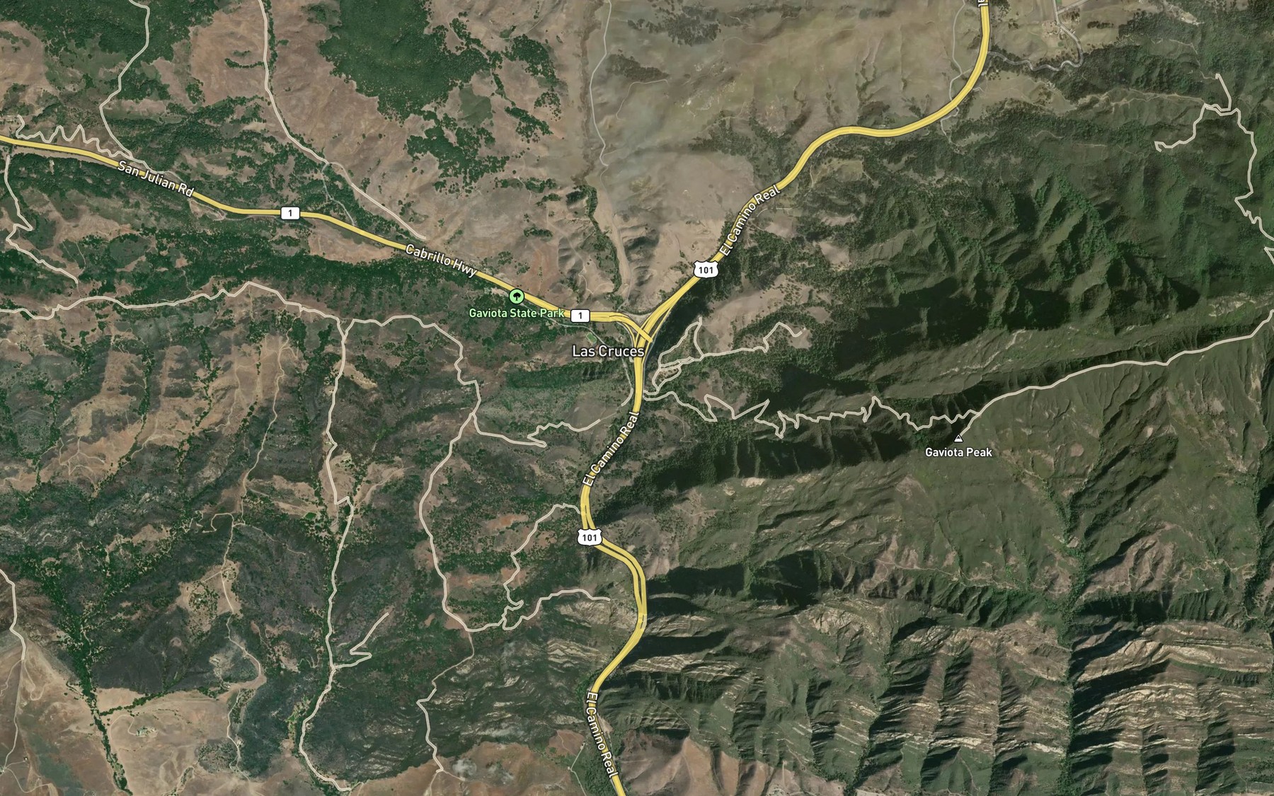 Satellite map of the Las Canovas Creek