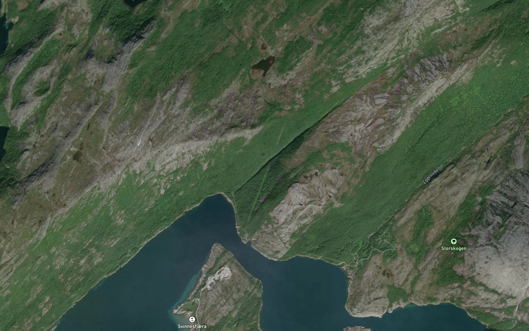 Satellite map of the Krokelva