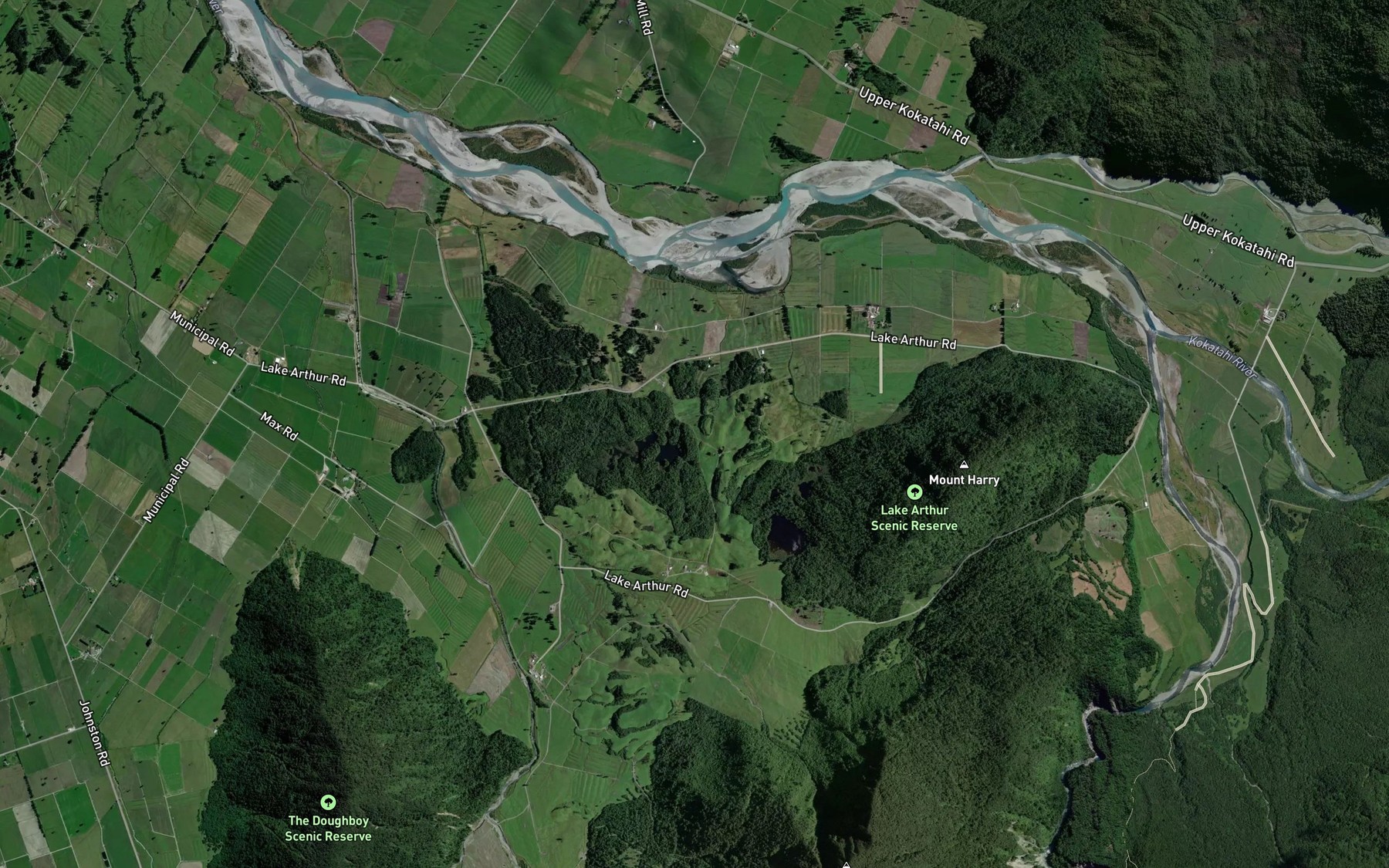 Satellite map of the Lake Arthur
