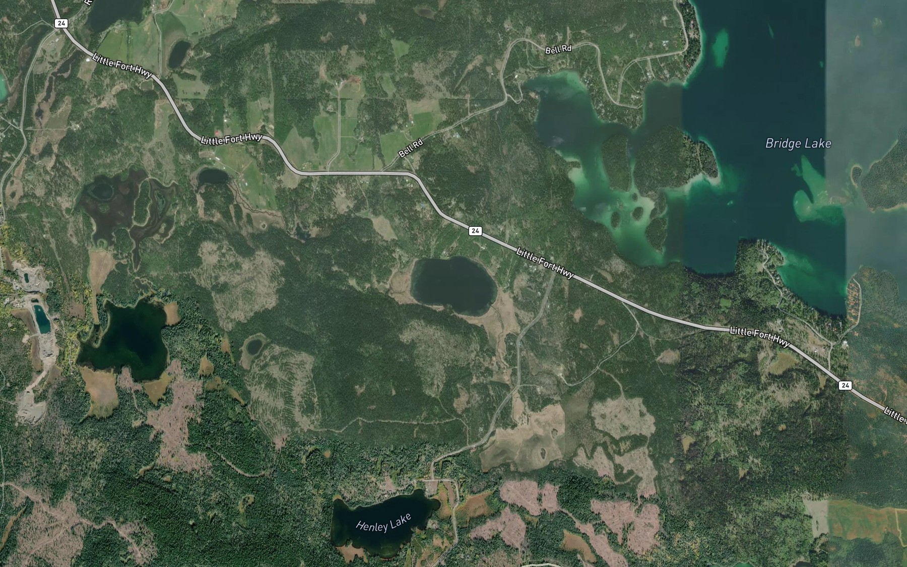 Satellite map of the Hansen Lake
